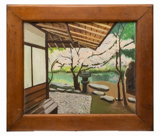 [Japanese School] Mid Century Garden Painting