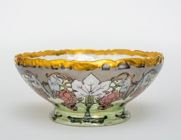 A T & V Limoges Art Nouveau Punch Bowl