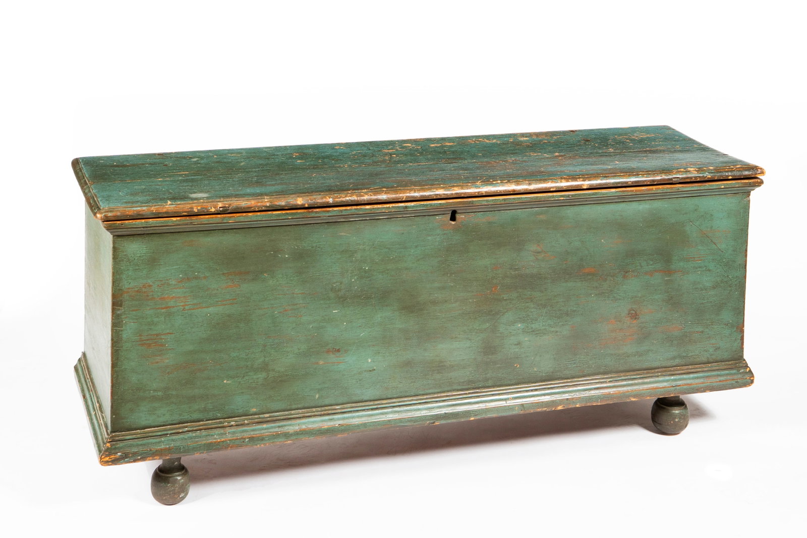 An Early American Blue Painted Blanket Chest (1 of 14)