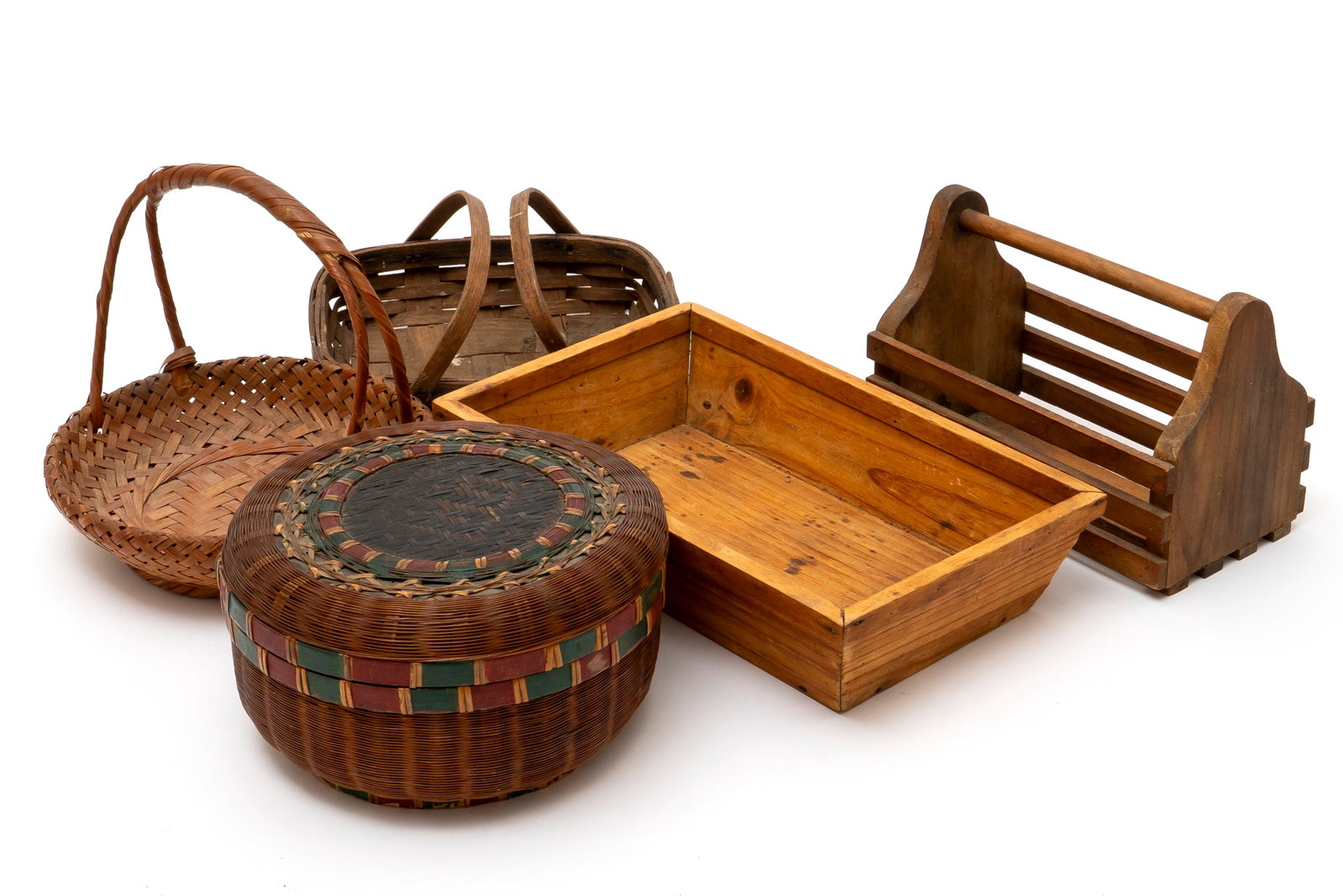 Five Antique Baskets/Boxes - 2