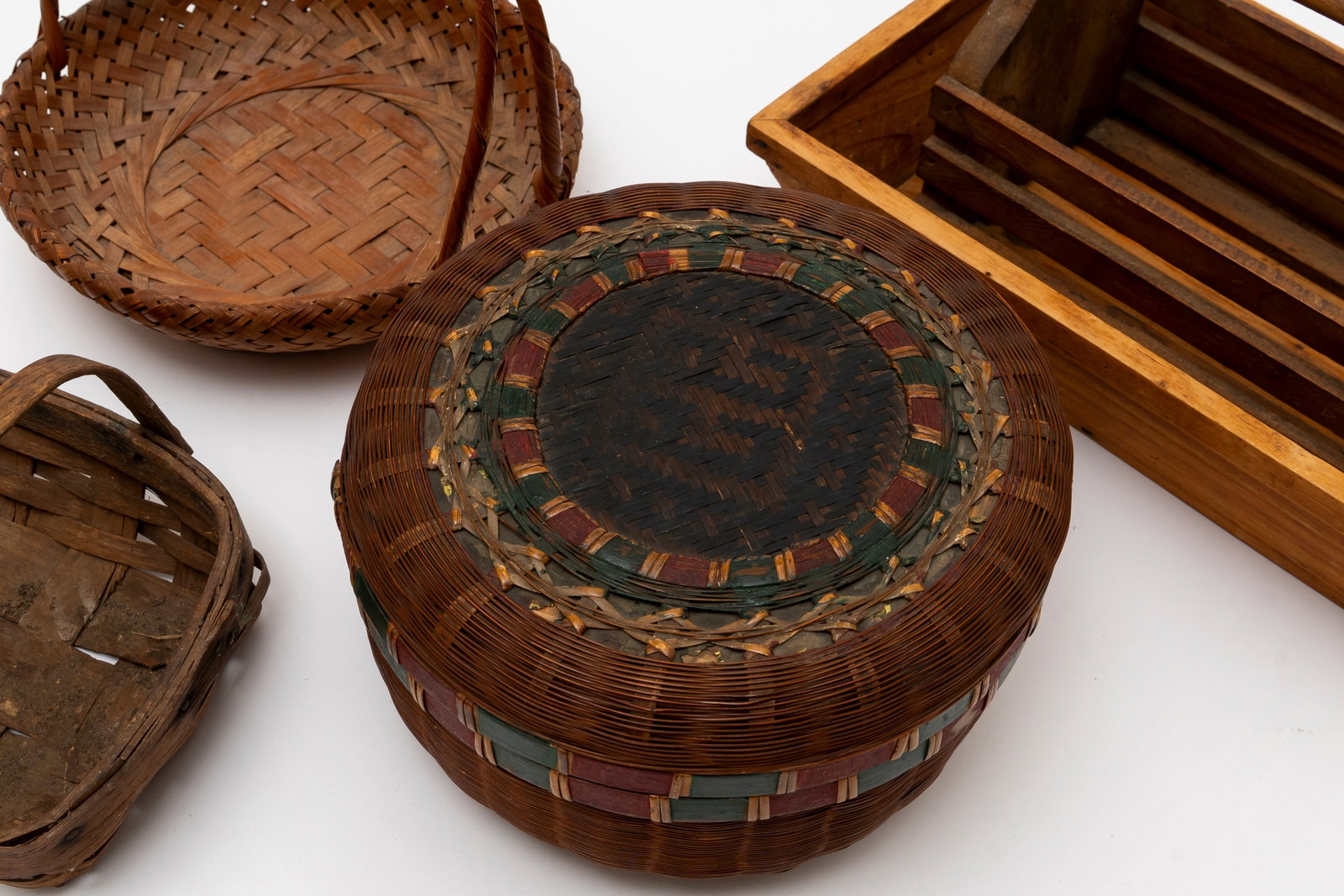 Five Antique Baskets/Boxes - 5