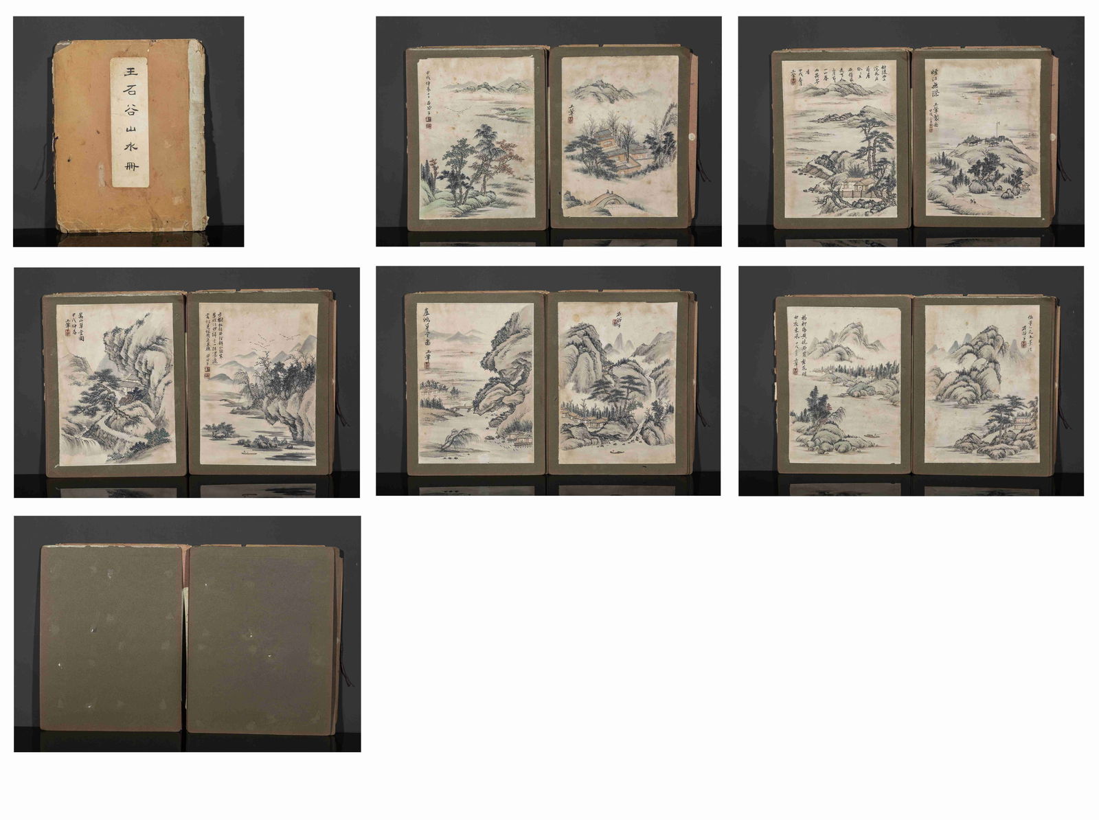 A PAPER ALBUM OF LANDSCAPE PAINTINGS, 10 PAGES.: Paper Album of Landscape Paintings, Painted by Wang Hui, A Total of 10 Pages.