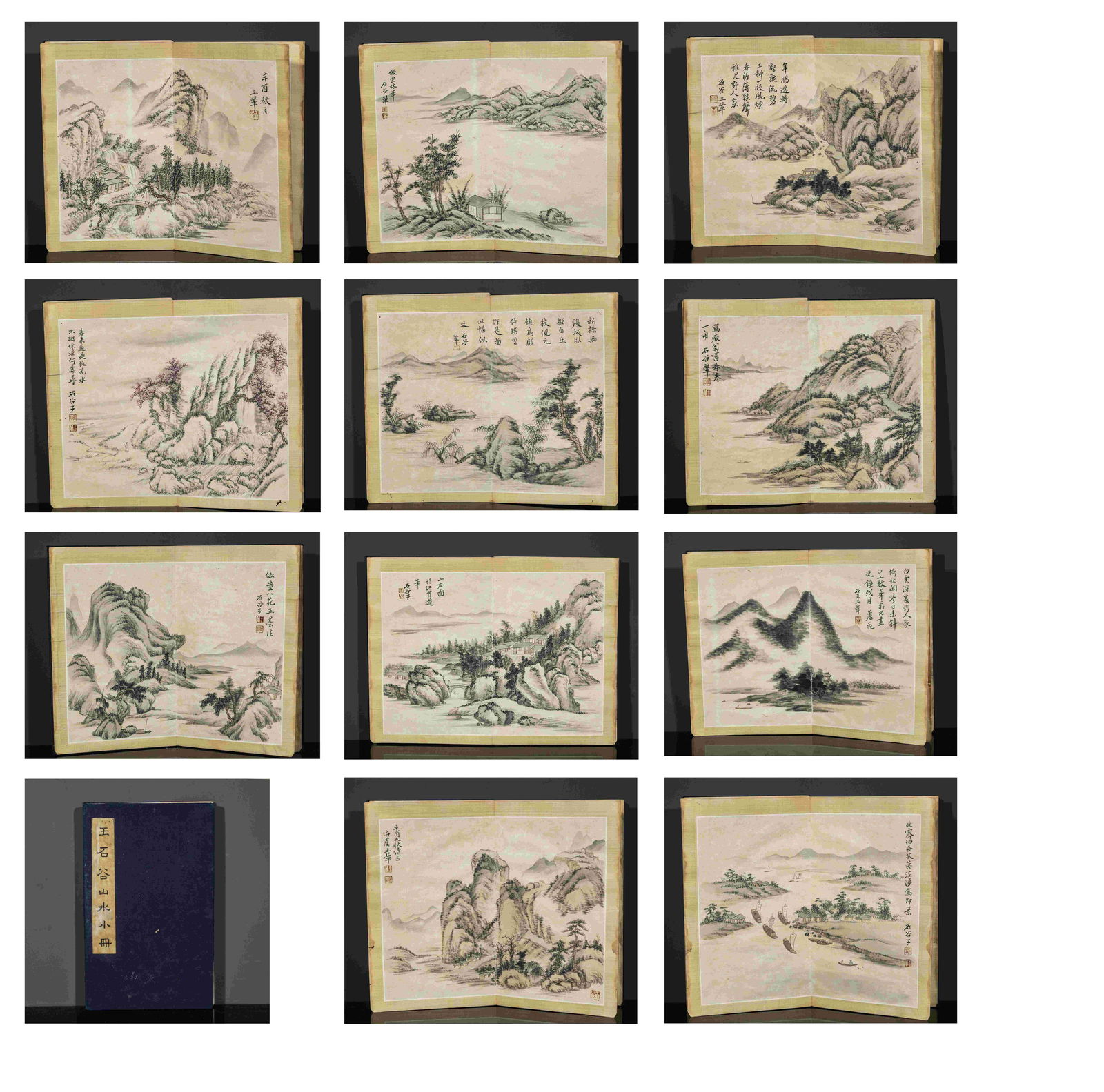A PAPER ALBUM OF LANDSCAPE PAINTINGS, 10 PAGES.: Paper Album of Landscape Paintings, Painted by Wang Hui, A Total of 10 Pages.