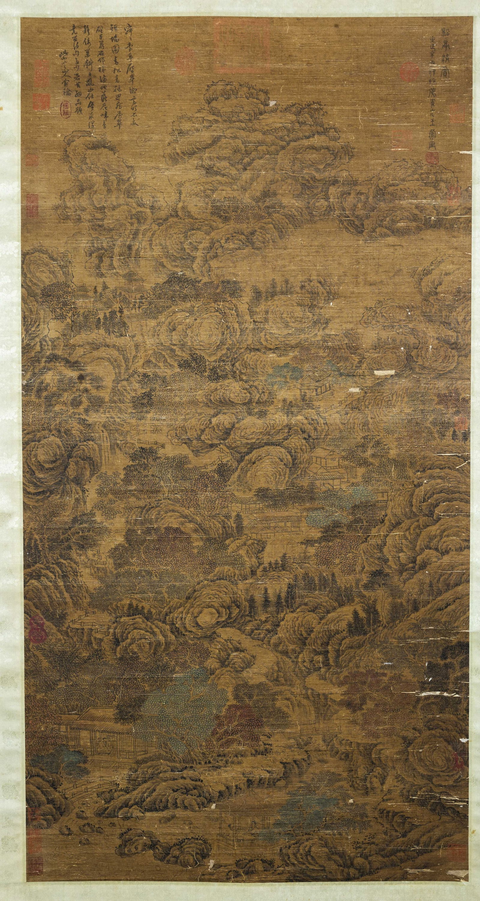 A LANDSCAPE PAINTING ON SILK BY WANG MENG.: Landscape Painting on Silk, Hand Painted by Wang Meng.