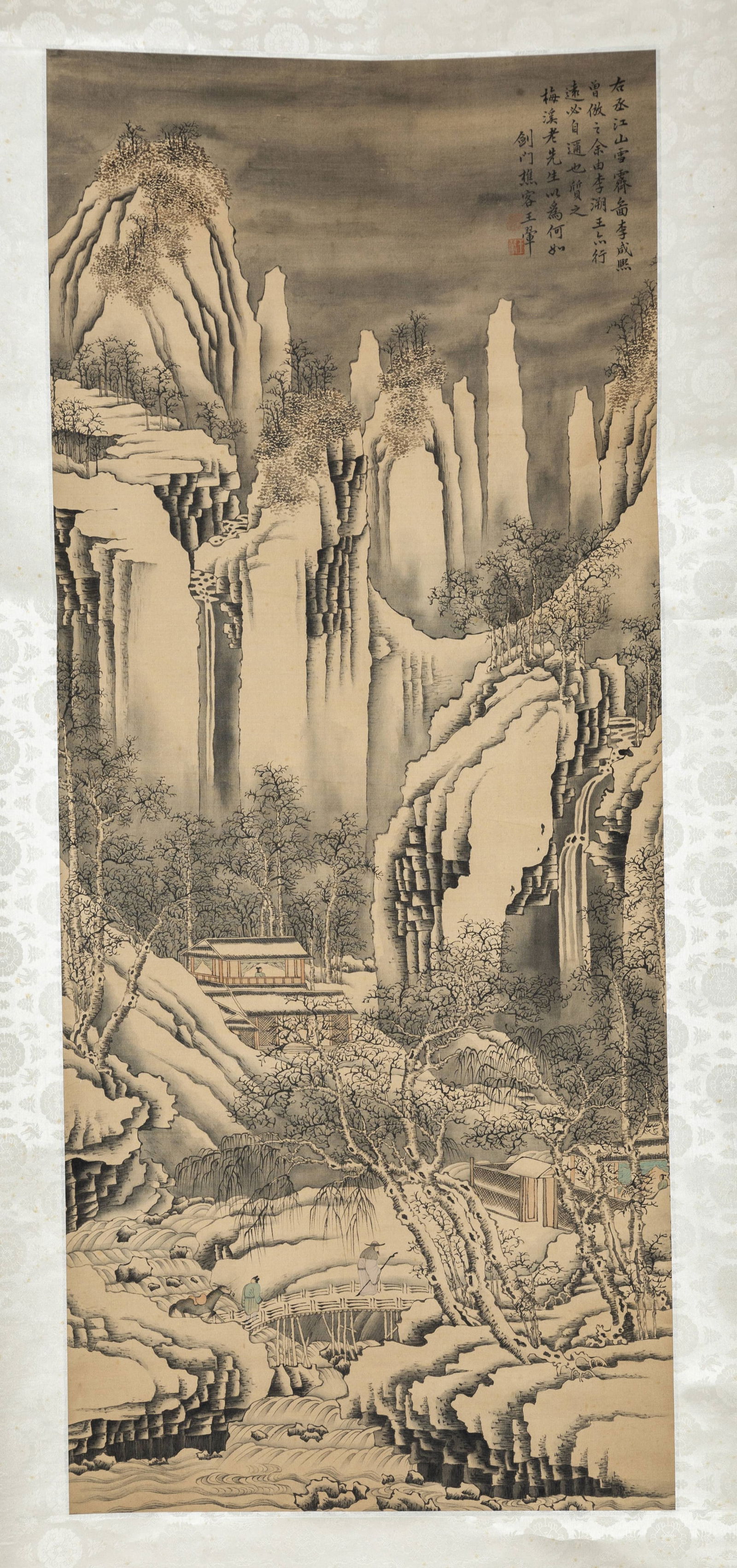 A LANDSCAPE PAINTING ON SILK BY WANG HUI.??: Landscape Painting on Silk, Hand Painted by Wang Hui.??
