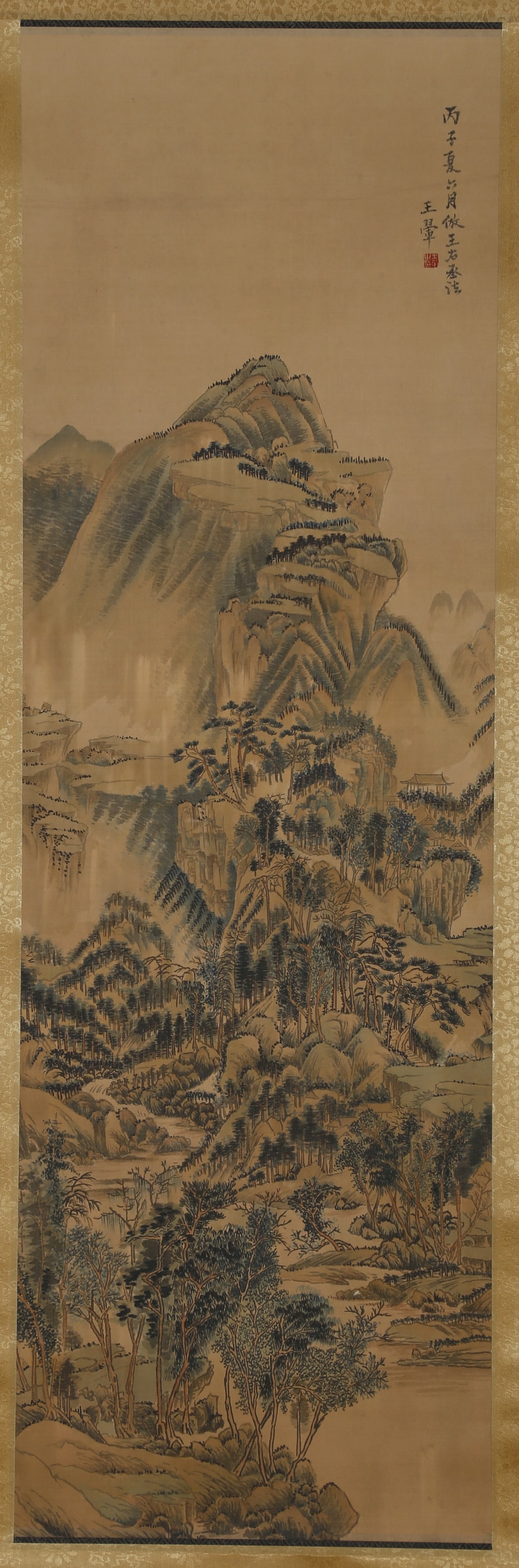 A LANDSCAPE PAINTING ON SILK BY WANG HUI.王翬: Landscape Painting on Silk, Hand Painted by Wang Hui.王翬