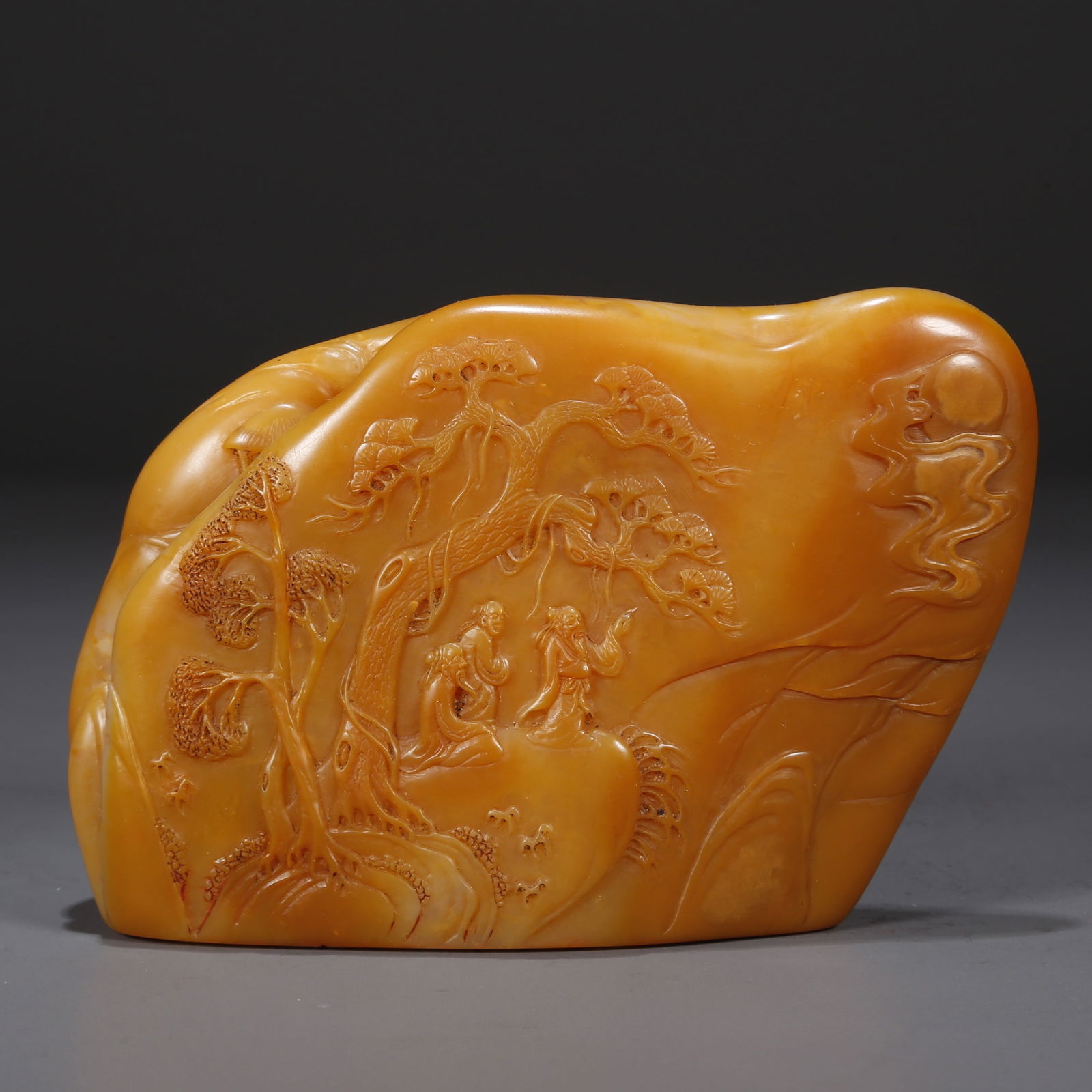 A SHOUSHAN STONE SEAL, CARVED PINES DESIGN. (1 of 9)