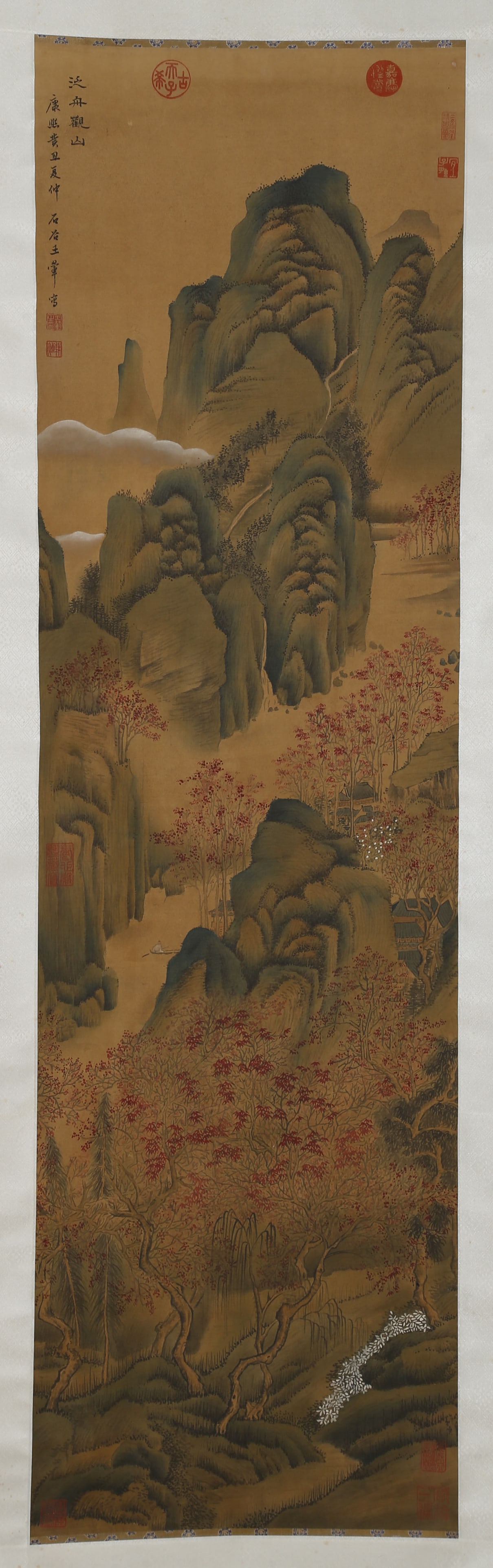 A LANDSCAPE PAINTING ON SILK BY WANG HUI.王翬: Landscape Painting on Silk, Hand Painted by Wang Hui.王翬