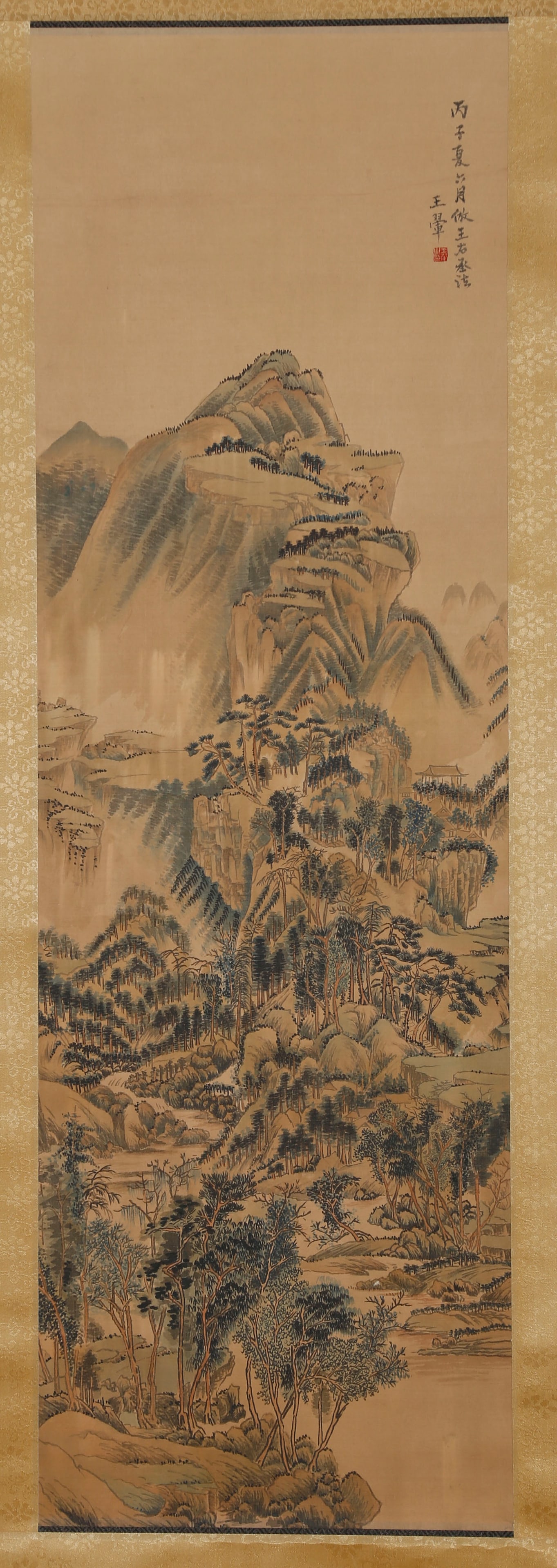 A LANDSCAPE PAINTING ON SILK, BY WANG HUI.王翬: Landscape Painting on Silk, Painted by Wang Hui.王翬