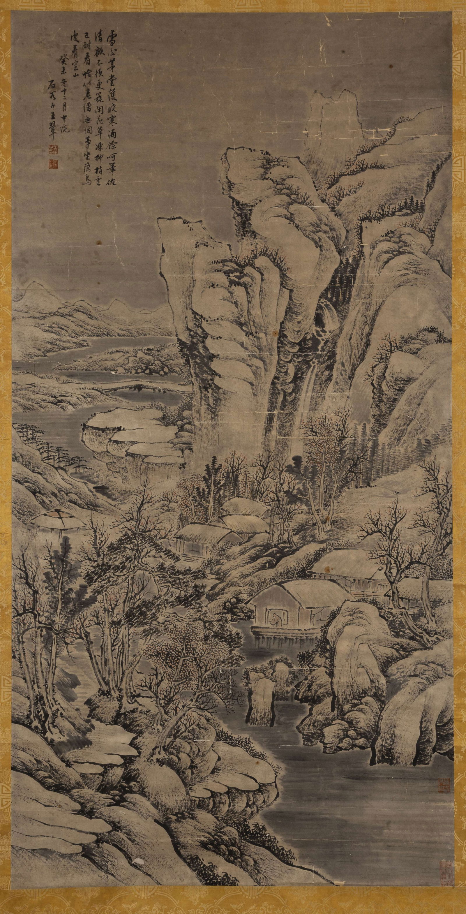 A LANDSCAPE PAINTING ON PAPER, BY WANG HUI.王翬: Landscape Painting on Paper, Painted by Wang Hui.王翬