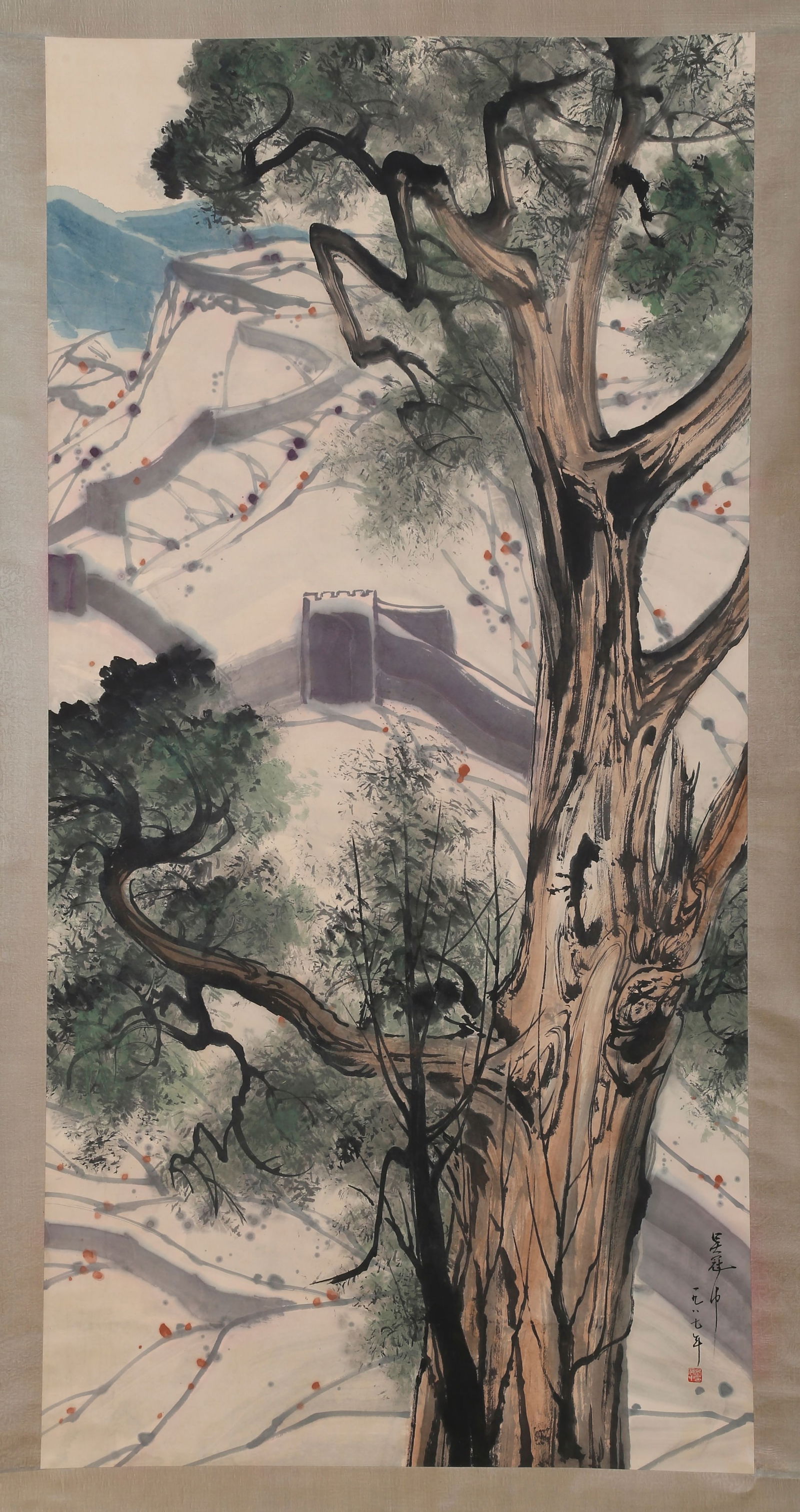A COUNTRYSIDE PATH PAINTING ON PAPER BY WU GUANZHONG.吴冠中 (1 of 10)