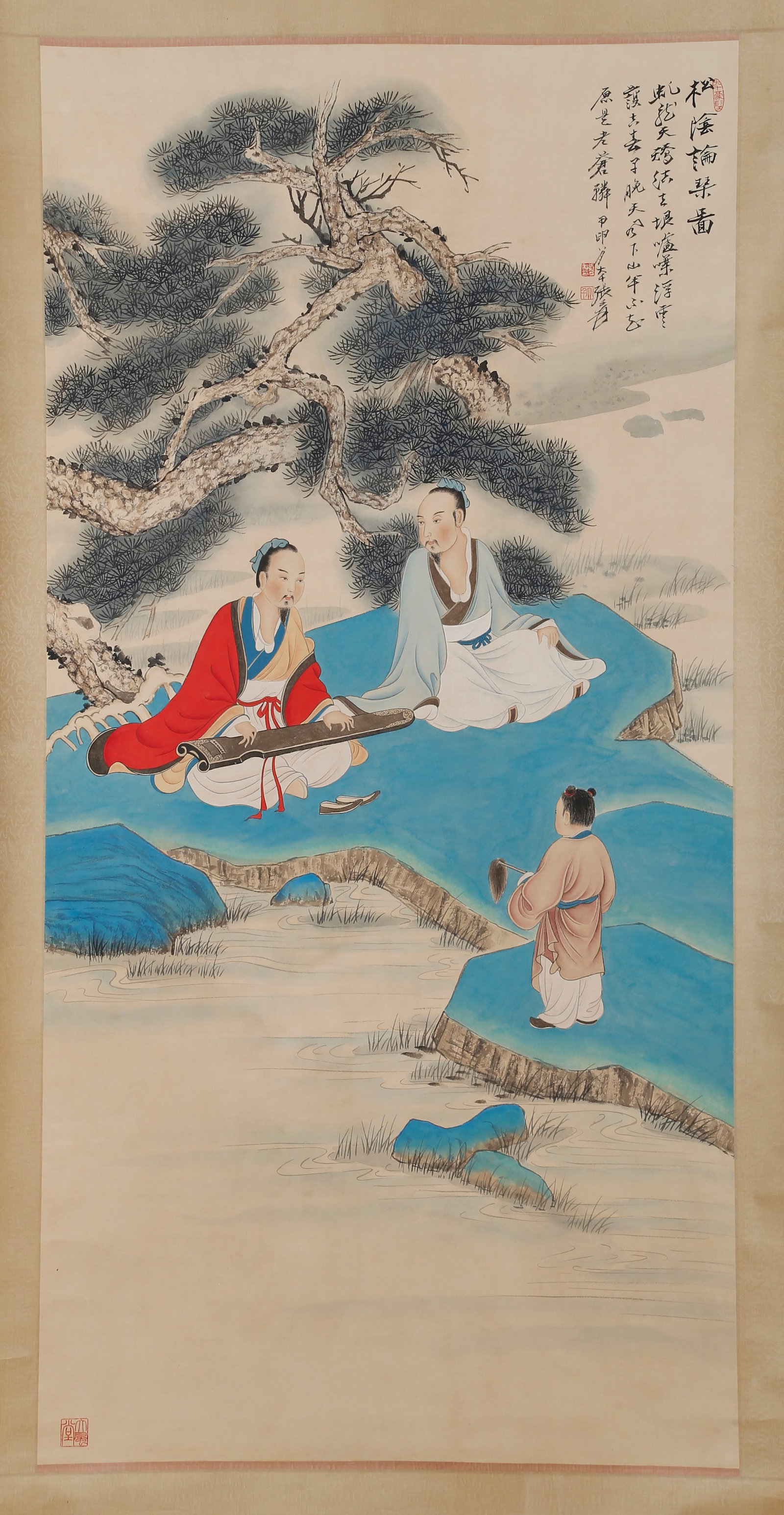 A FIGURE PAINTING ON PAPER BY ZHANG DAQIAN.张大千: Figure Painting on Paper by Zhang Daqian.张大千