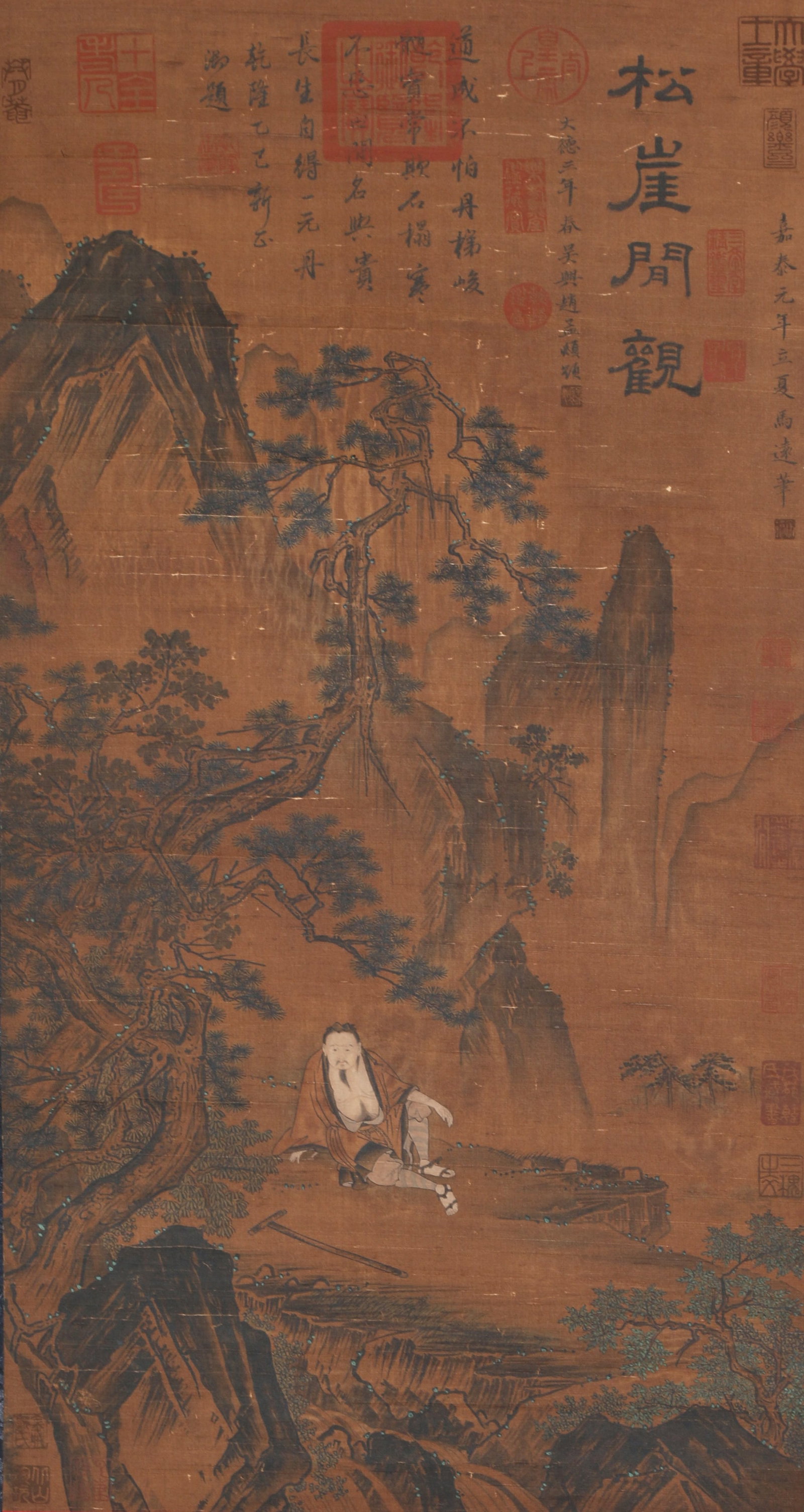 A SILK PAINTING OF LANDSCAPE BY MA YUAN.马远 (1 of 10)