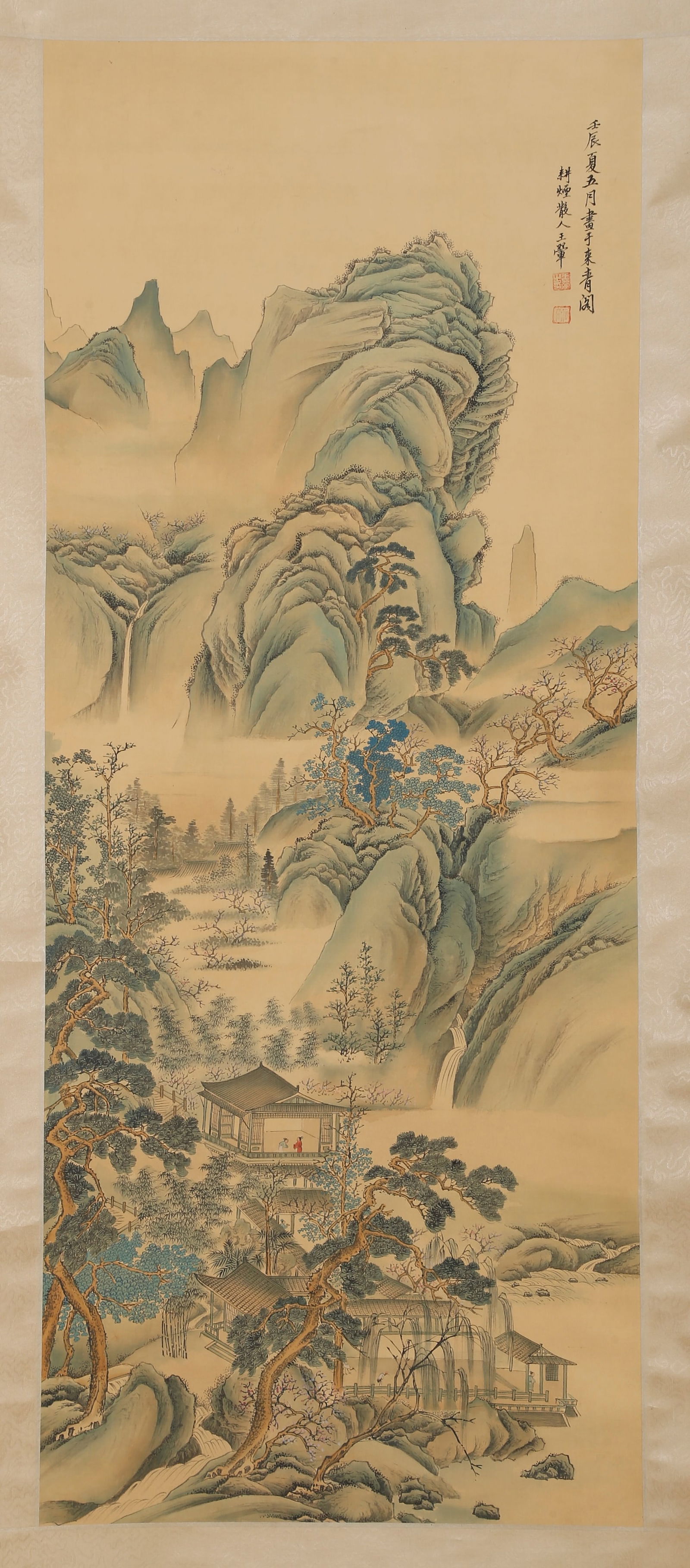 A PAPER PAINTING OF LANDSCAPES BY WANG HUI.王翚: Paper painting of landscapes by Wang Hui.王翚