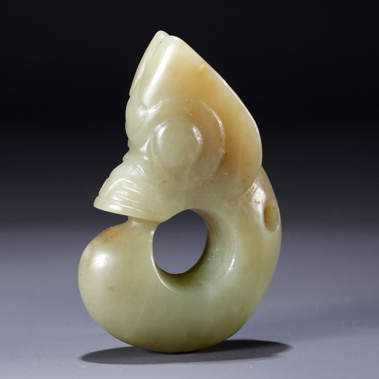 A HETIAN YELLOW JADE CARVED PIG-DRAGON (1 of 8)