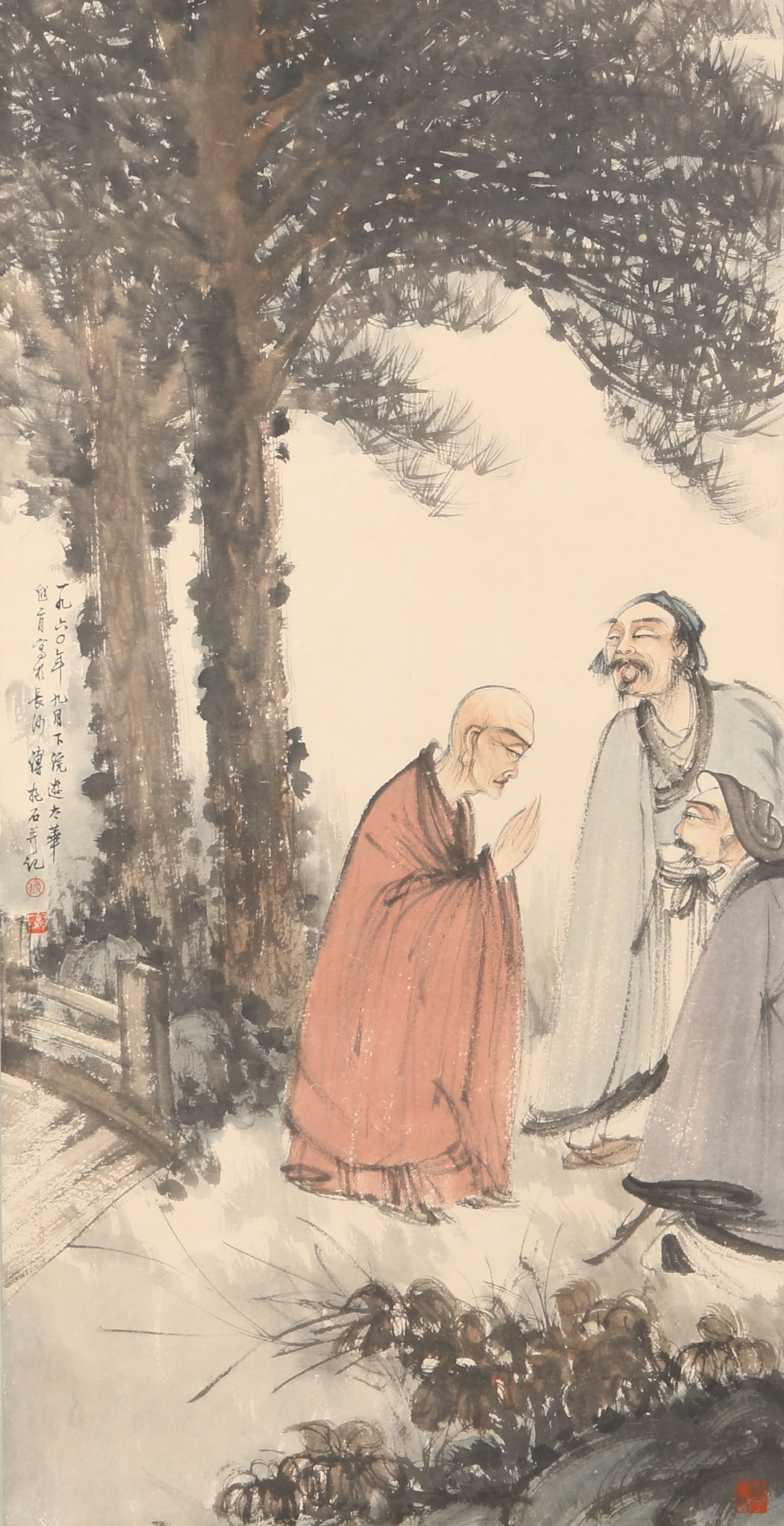 A PAPER PAINTING OF FIGURES BY FU BAOSHI.傅抱石: Paper Painting of Figures by Fu Baoshi.傅抱石