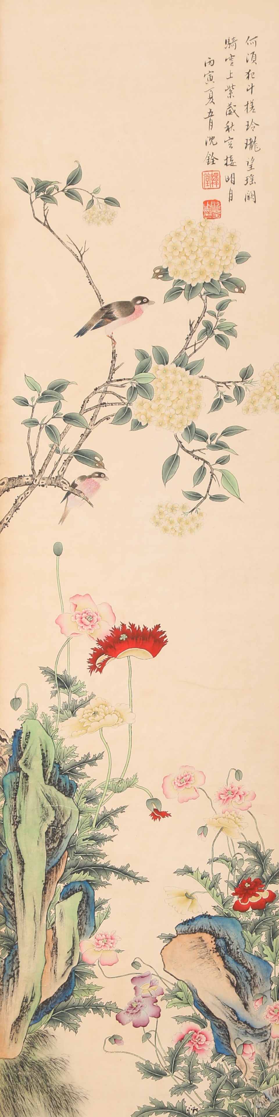 A BIRD-AND-FLOWER PAINTINGS ON PAPER BY SHEN QUAN.沈铨: Bird-and-Flower Paintings on Paper by Shen Quan.沈铨