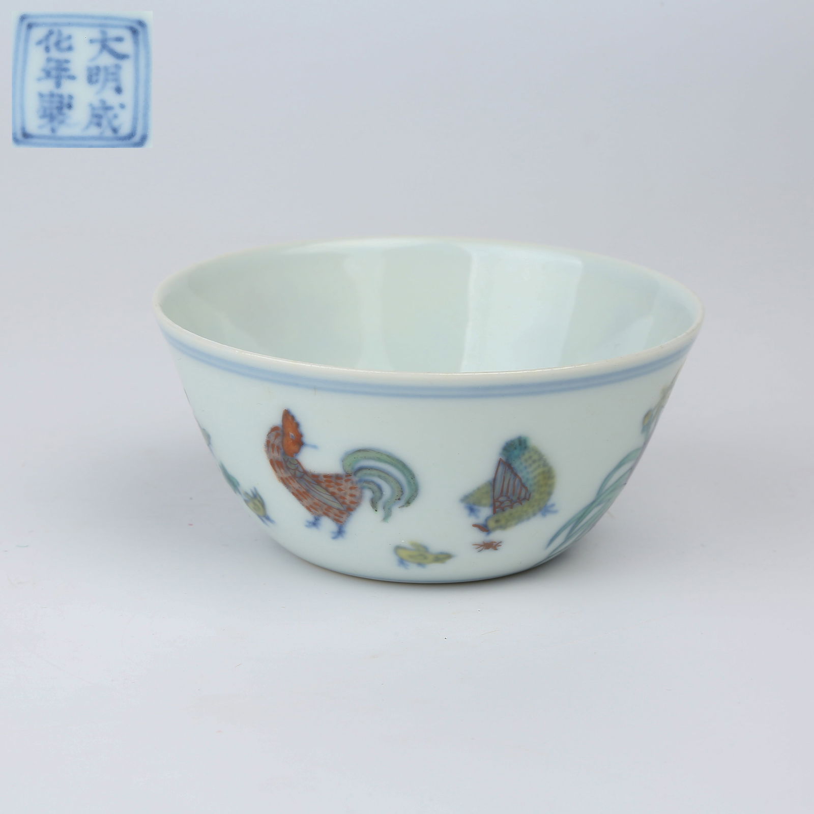 A DOUCAI CHICKEN CUP: Doucai Chicken Cup