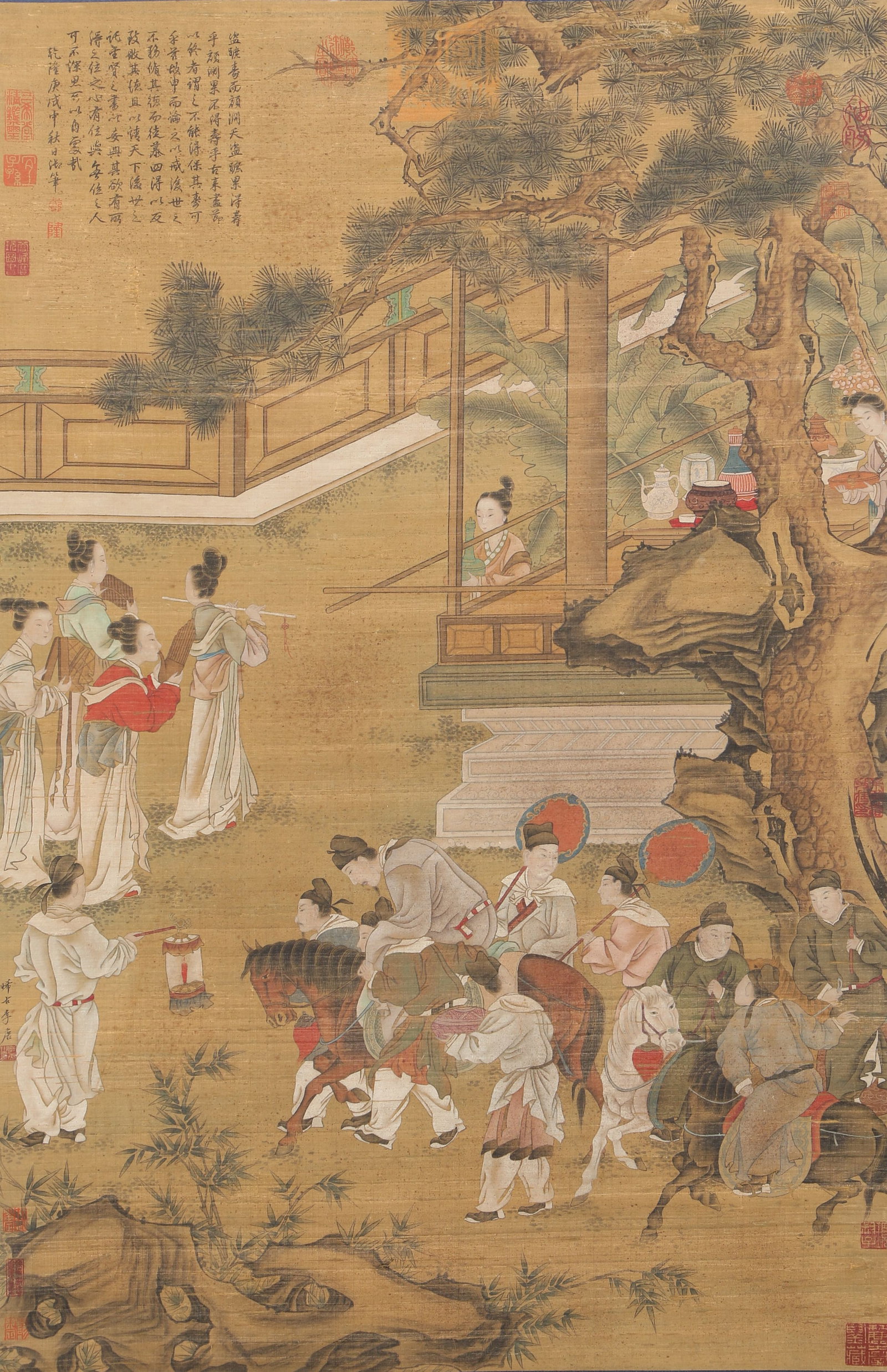 A FIGURES AND STORIES ON SILK BY LI TANG.李唐: Figures and Stories on Silk by Li Tang.李唐