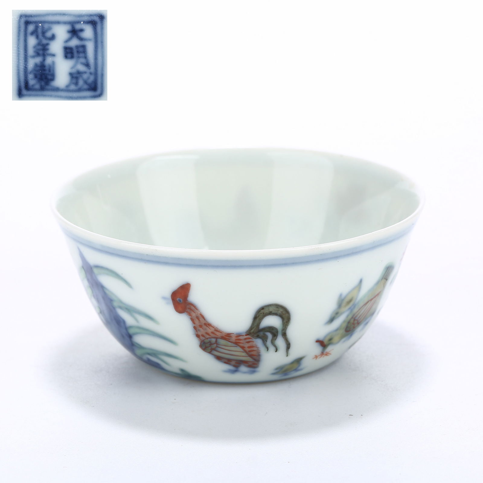 A DOUCAI "CHICKEN CUP": Doucai "Chicken Cup"