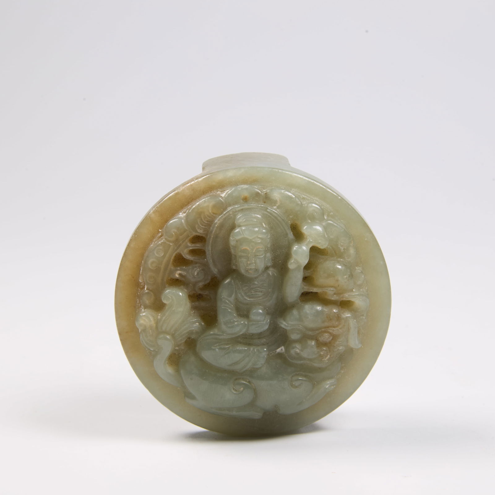 A HETIAN JADE GUANYIN BELT BUCKLE (1 of 6)
