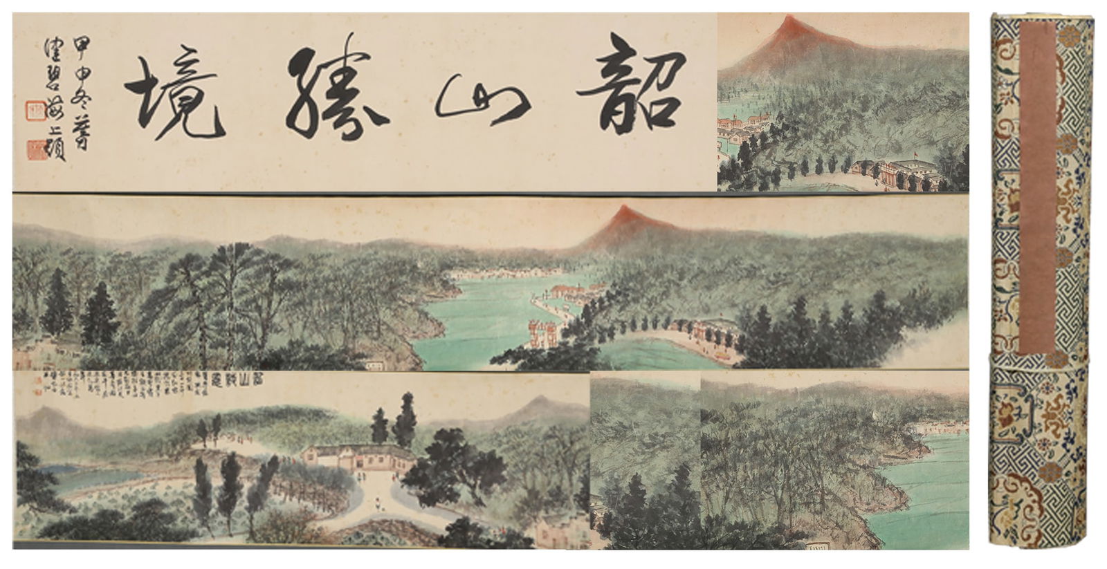 A LANDSCAPE HANDSCROLL ON PAPER BY FU BAOSHI.傅抱石: Landscape Handscroll on Paper by Fu Baoshi.傅抱石