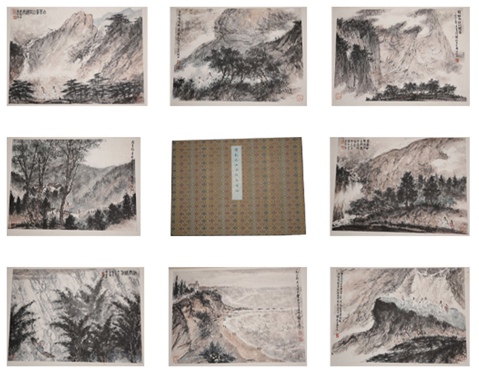 A LANDSCAPE ALBUM ON PAPER (8 LEAVES) BY FU BAOSHI.傅抱石: Landscape Album on Paper (8 leaves) by Fu Baoshi.傅抱石