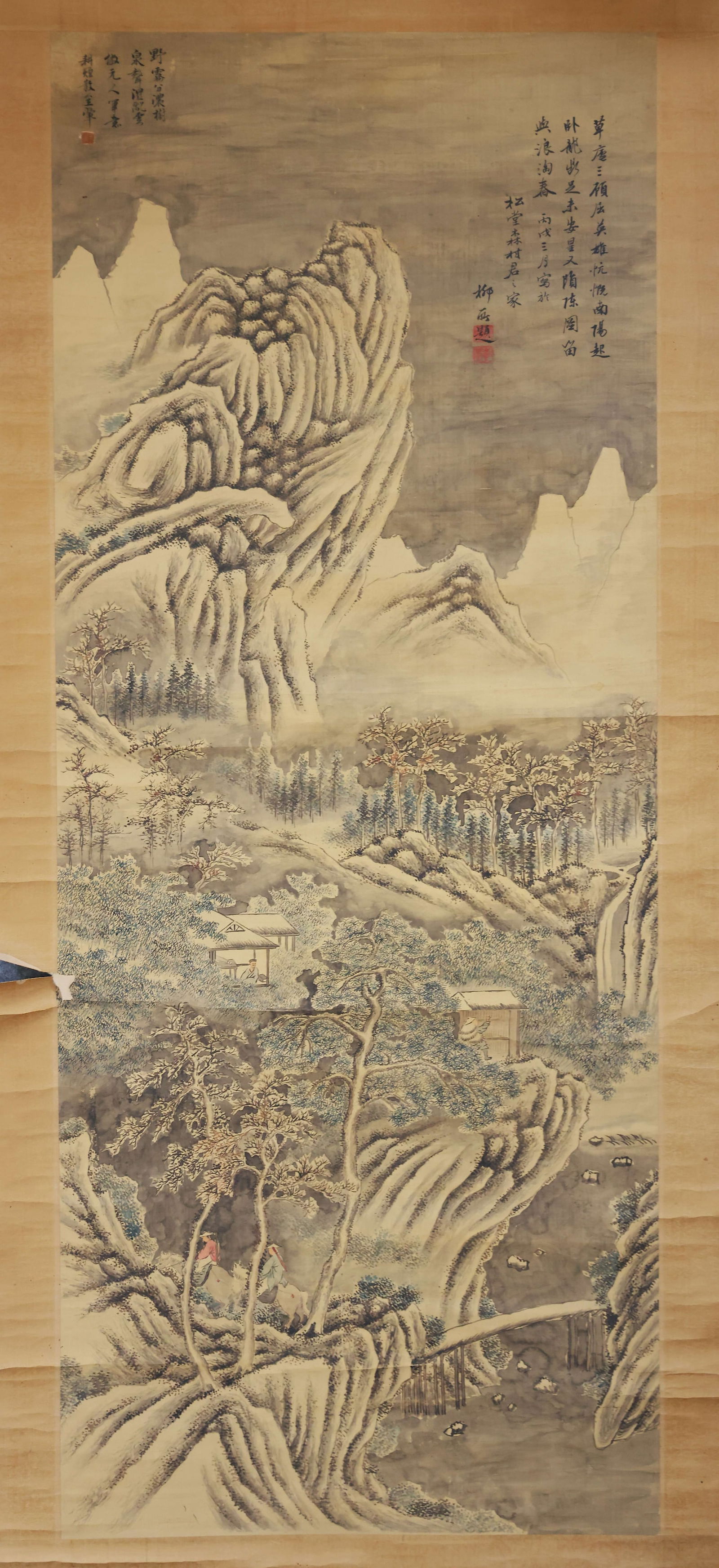 A LANDSCAPE PAINTING ON PAPER BY WANG HUI.王翬: Landscape painting on paper by Wang Hui.王翬