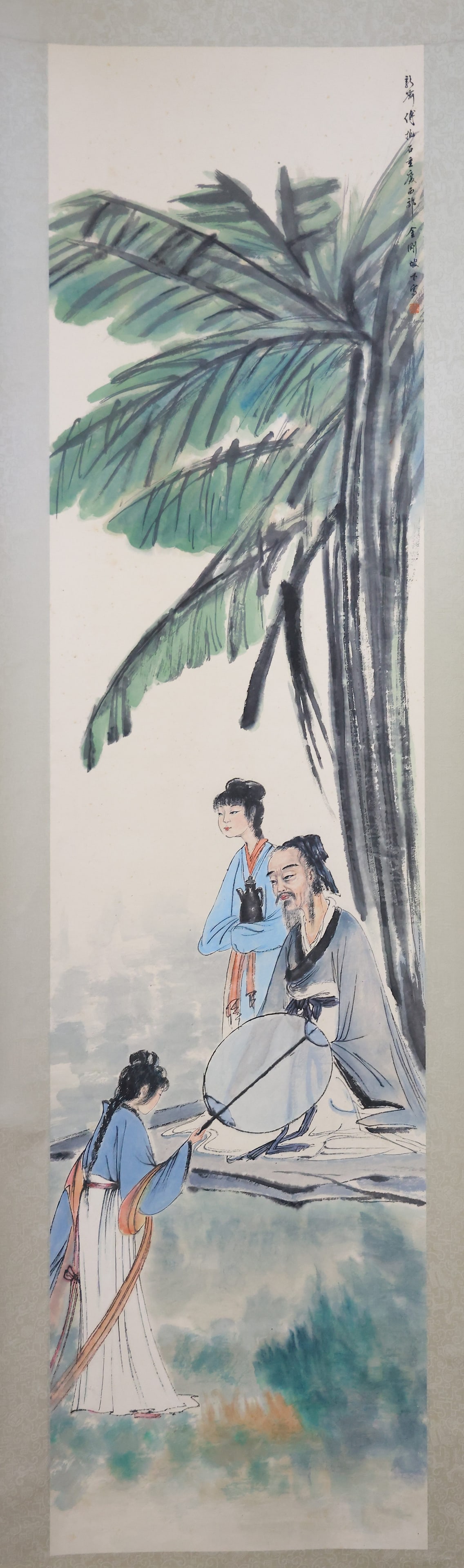 A FIGURE PAINTING ON PAPER BY FU BAOSHI.傅抱石: Figure painting on paper by Fu Baoshi.傅抱石