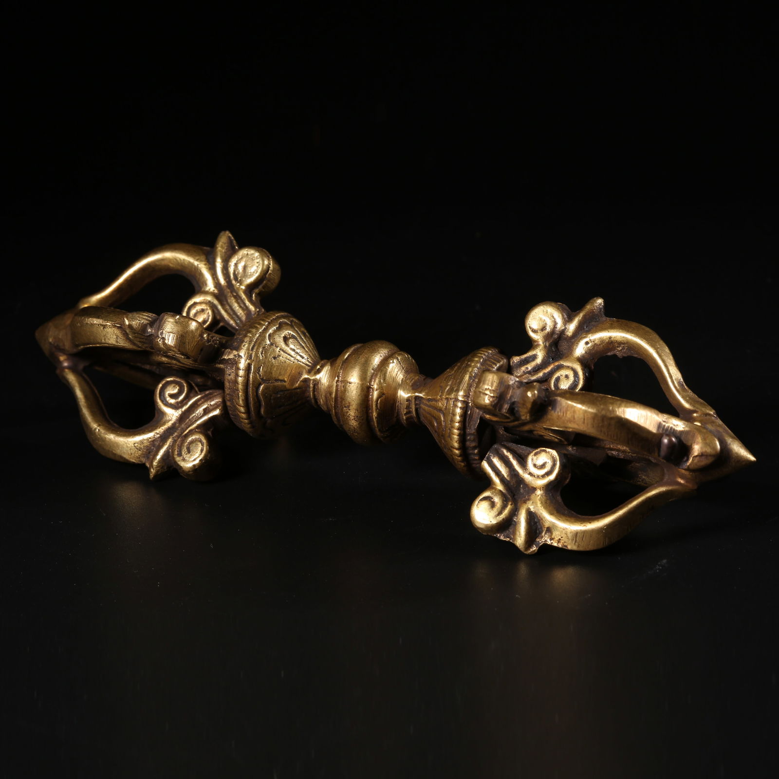 A BRONZE FIVE-PRONGED VAJRA RITUAL IMPLEMENT (1 of 7)