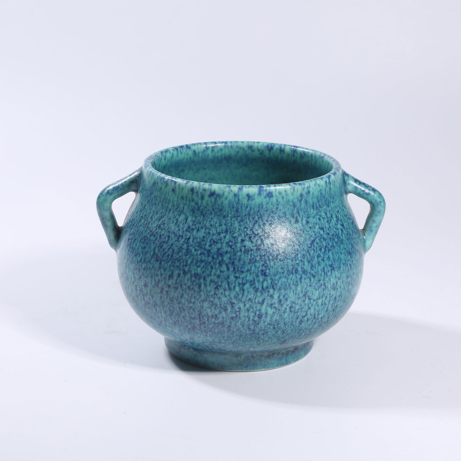 A LU JUN GLAZED DOUBLE-HANDLED CENSER: Lu Jun glazed double-handled censer