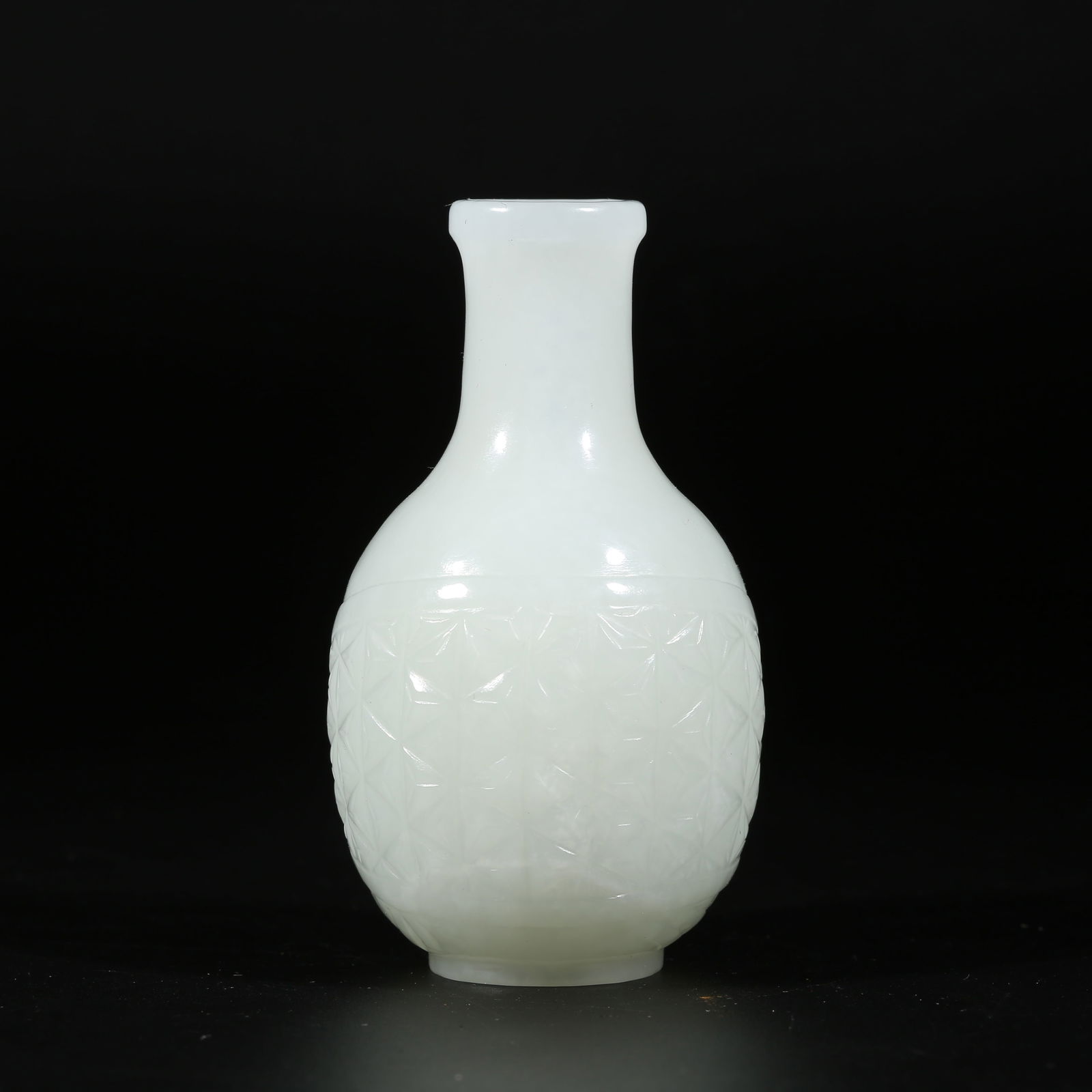 A HETIAN WHITE JADE TILE-SHAPED VASE: Hetian White Jade Tile-Shaped Vase