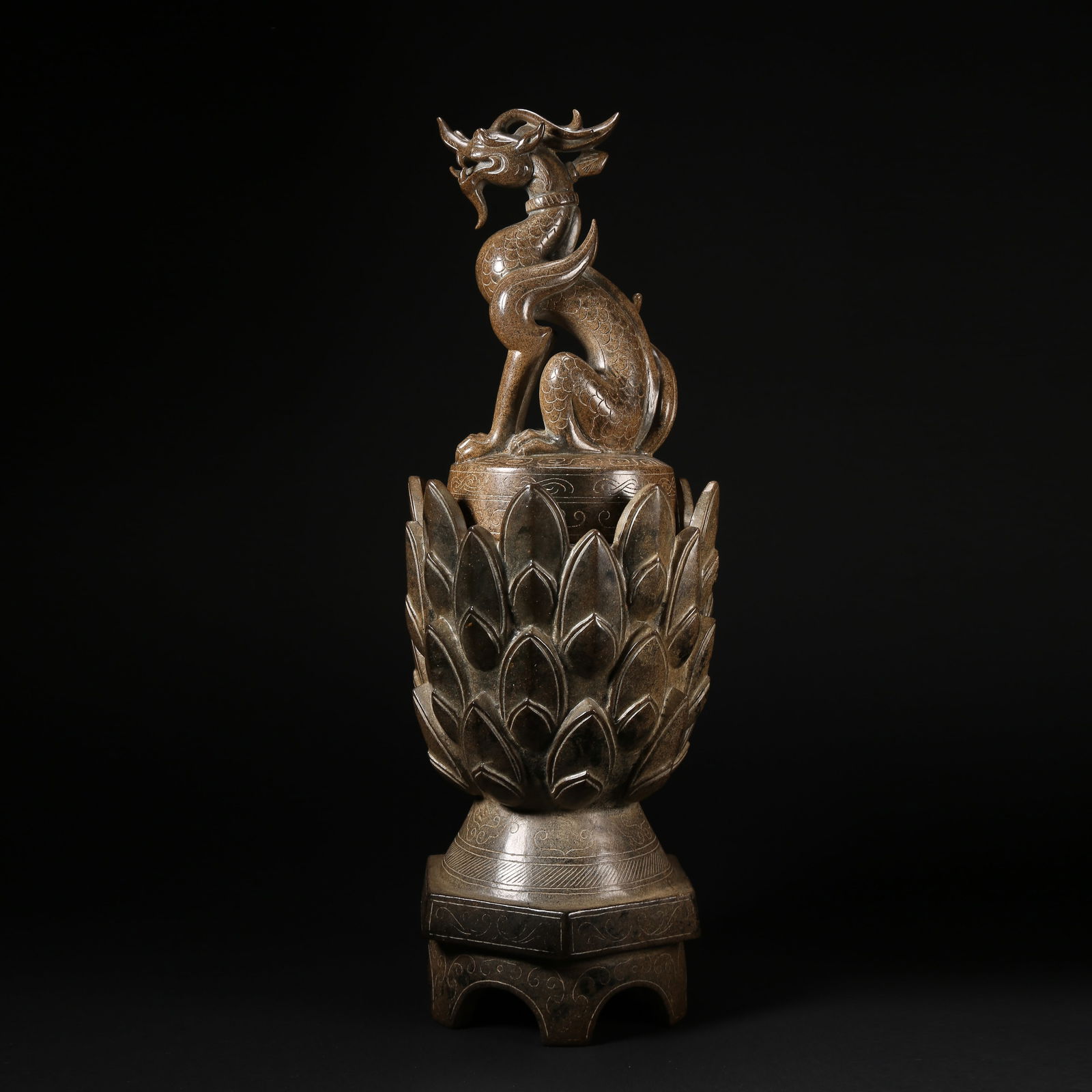 A TWO HETIAN JADE BOSHAN CENSERS WITH AUSPICIOUS BEASTS: Two Hetian jade Boshan censers with auspicious beasts