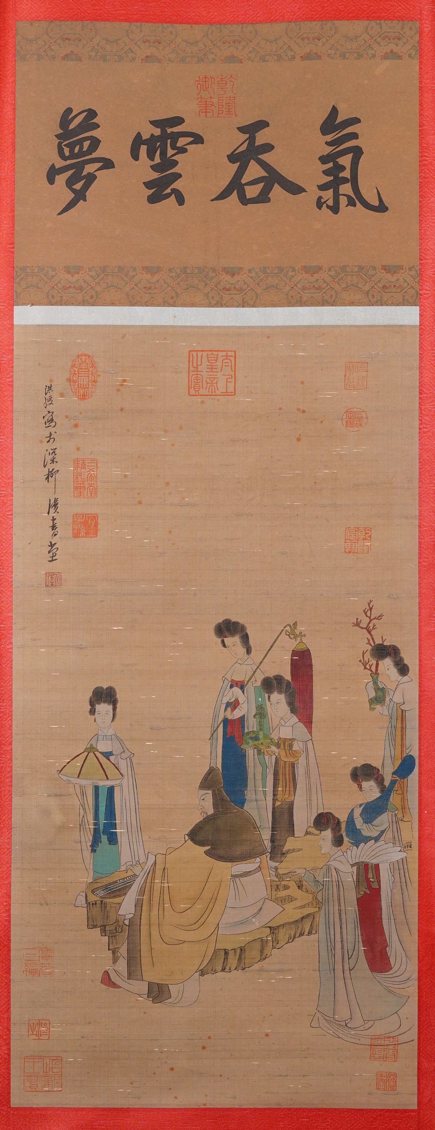 A FIGURE PAINTING ON SILK BY CHEN HONGSHOU.陳洪綬: Figure painting on silk by Chen Hongshou.陳洪綬