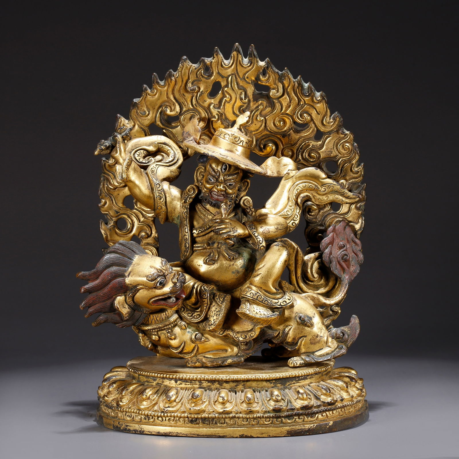 A GILT BRONZE STATUE OF VAJRAPANI: Gilt Bronze Statue of Vajrapani