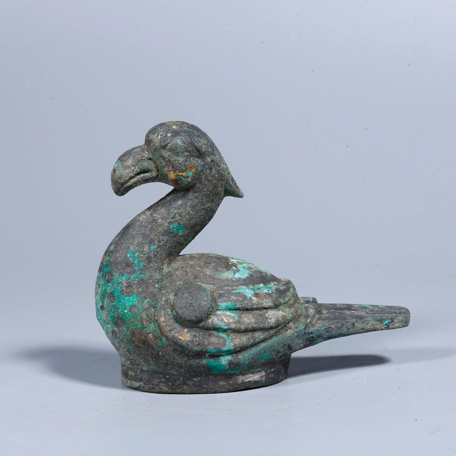A GILDED BRONZE GOOSE-SHAPED ORNAMENT (1 of 10)