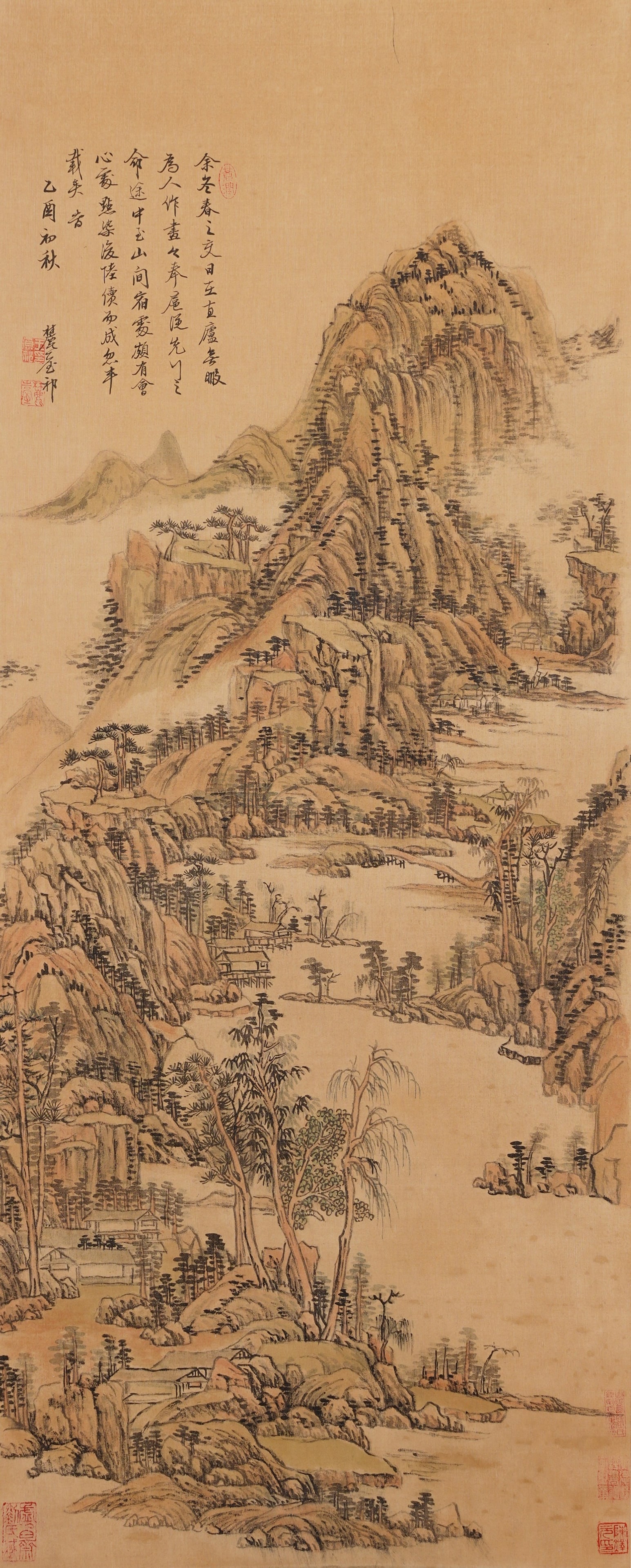 A LANDSCAPE PAINTING ON SILK BY WANG YUANQI.王原祁 (1 of 11)