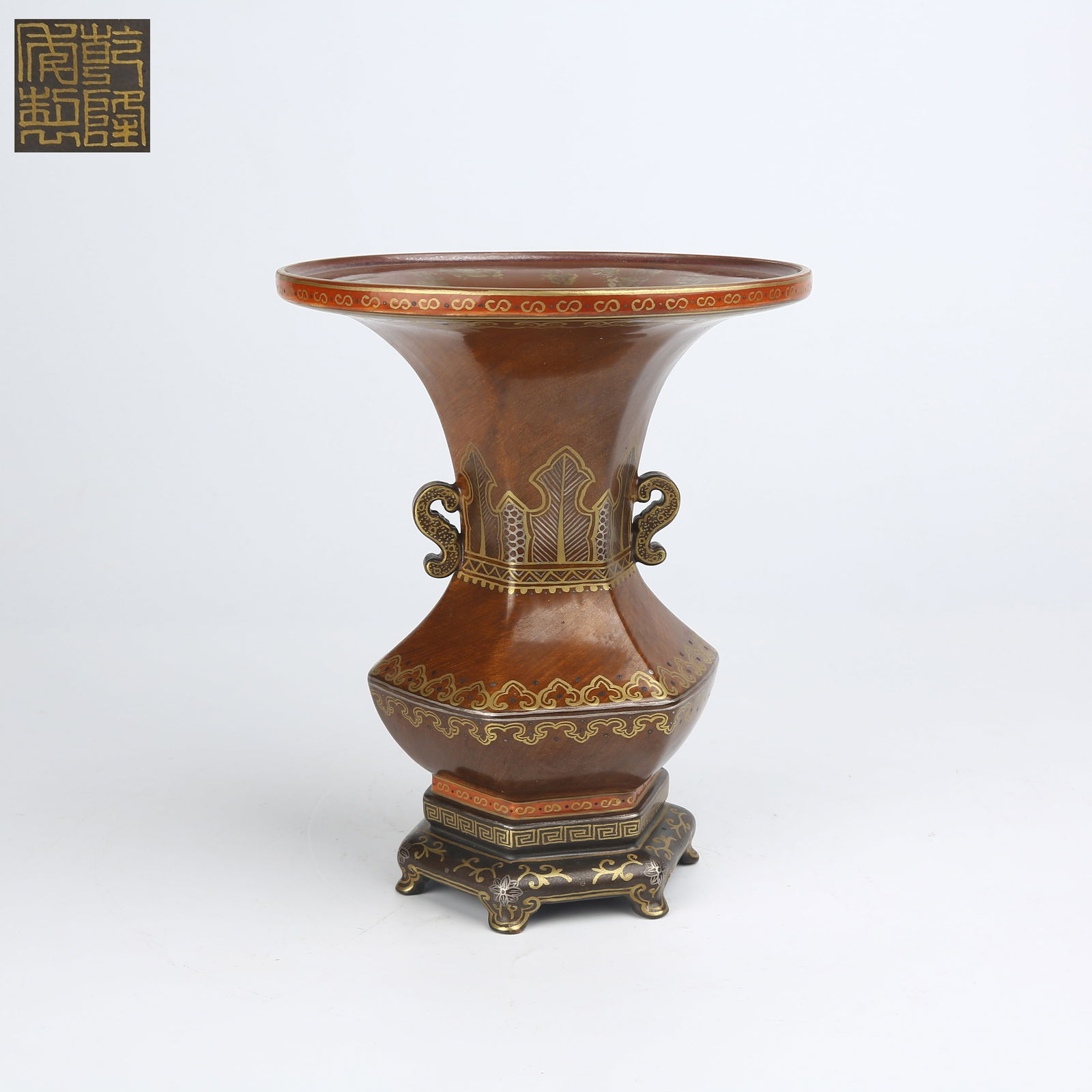 A ANTIQUE-STYLE BRONZE-COLORED HU GOBLET (1 of 9)
