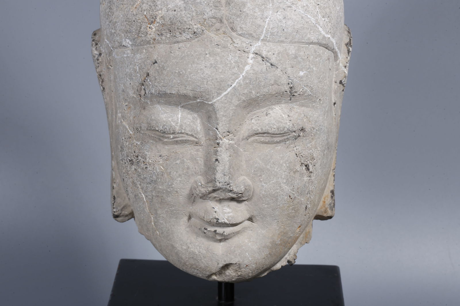A STONE BUDDHA HEAD - 3