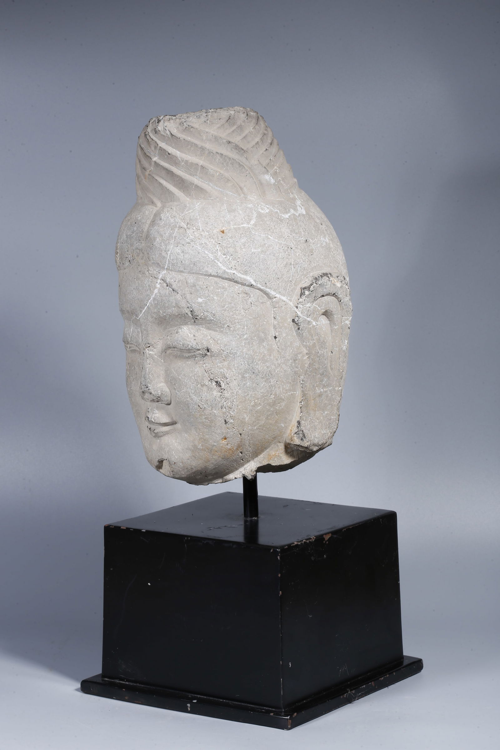 A STONE BUDDHA HEAD - 4