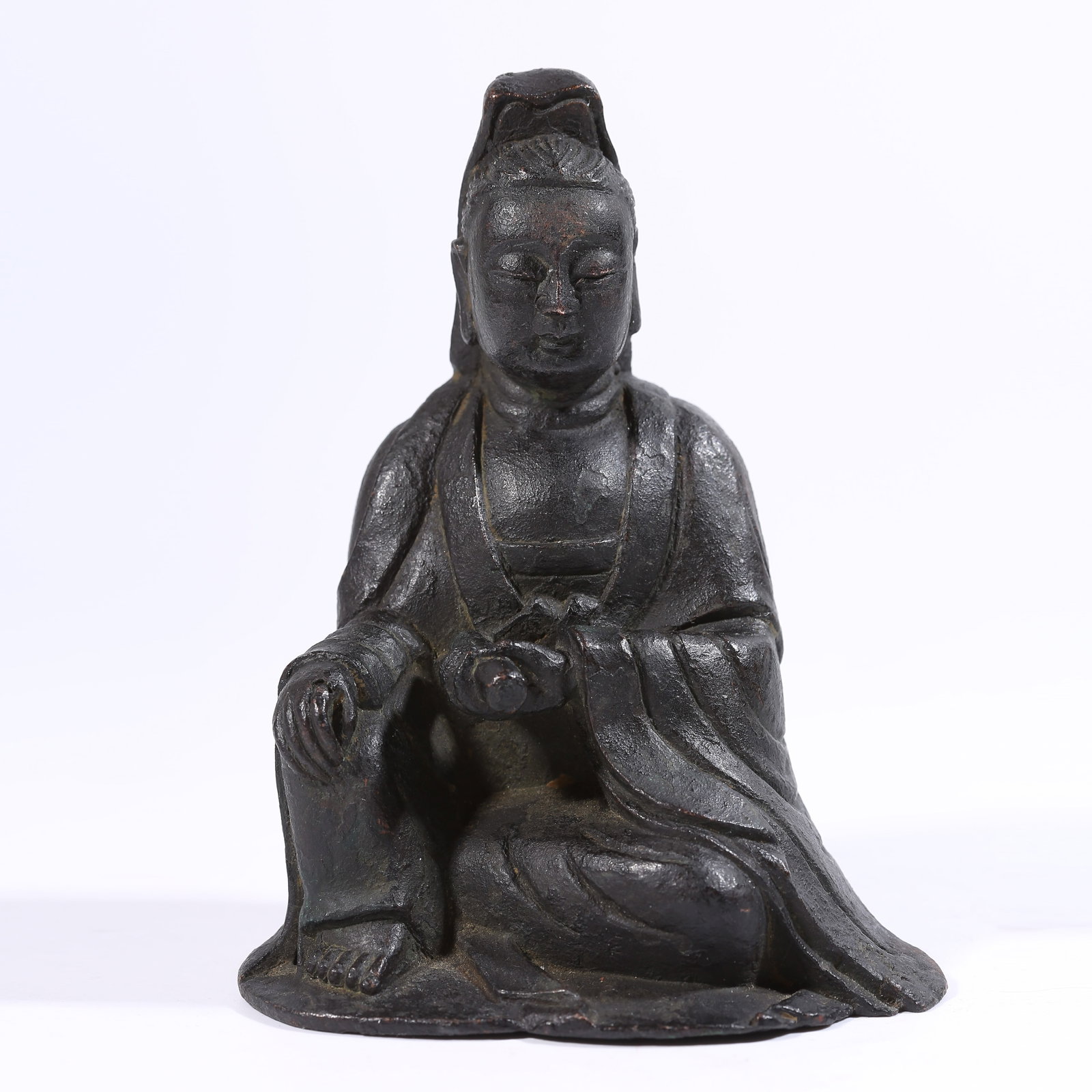 A BRONZE GUANYIN HOLDING A SCROLL (1 of 8)