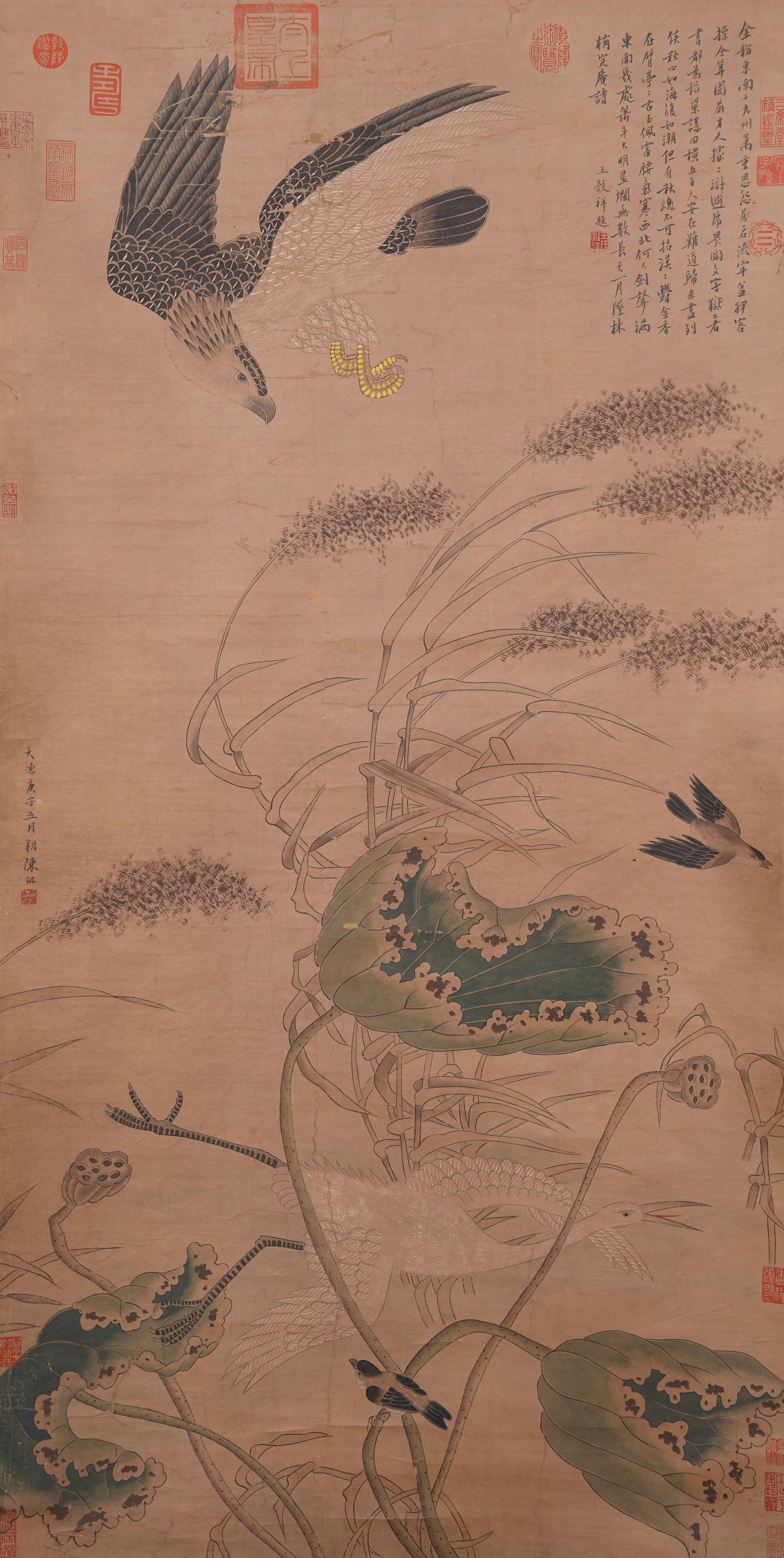 A FLOWER-AND-BIRD PAINTING ON PAPER BY CHEN LIN.陳琳 (1 of 11)