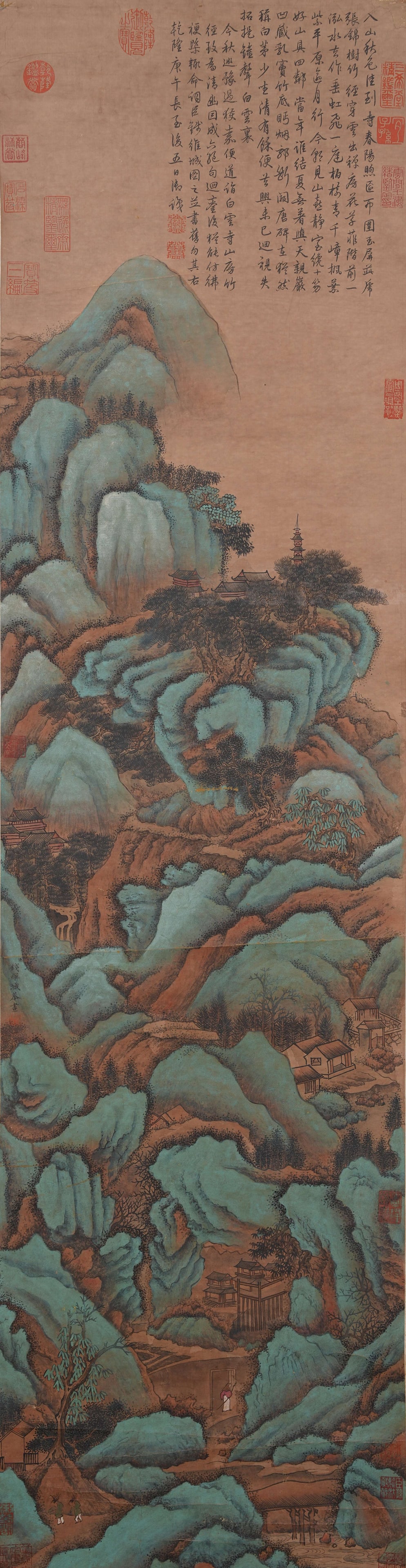 A LANDSCAPE PAINTING ON PAPER BY QIAN WEICHENG.錢維城: Landscape painting on paper by Qian Weicheng.錢維城