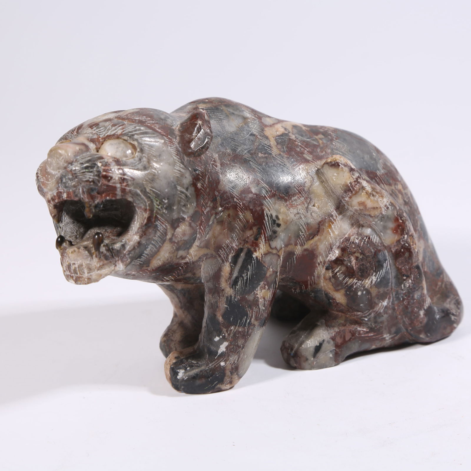 A SHOUSHAN STONE TIGER: Shoushan stone tiger