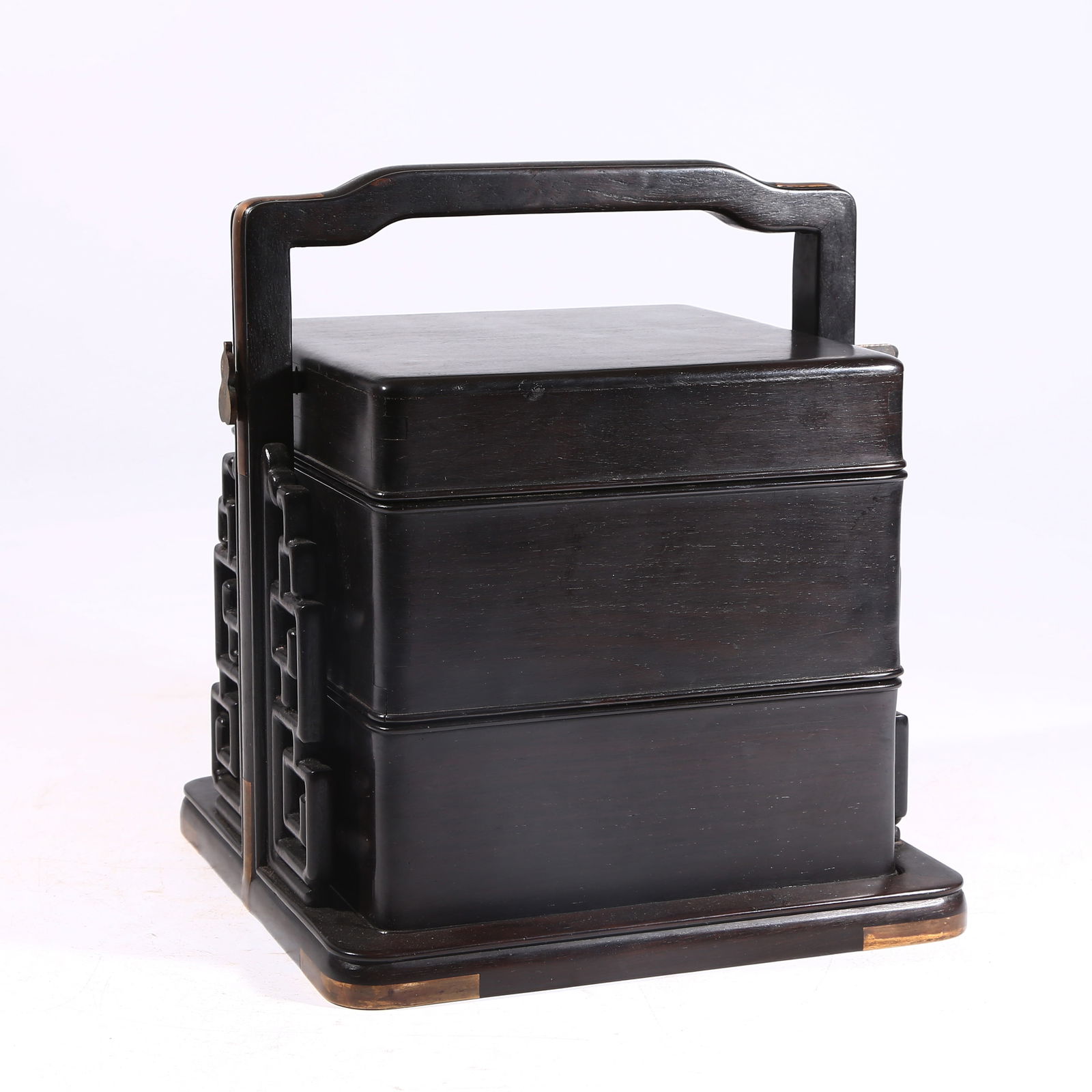 A ZITAN WOOD COVERED CARRYING BOX (1 of 8)