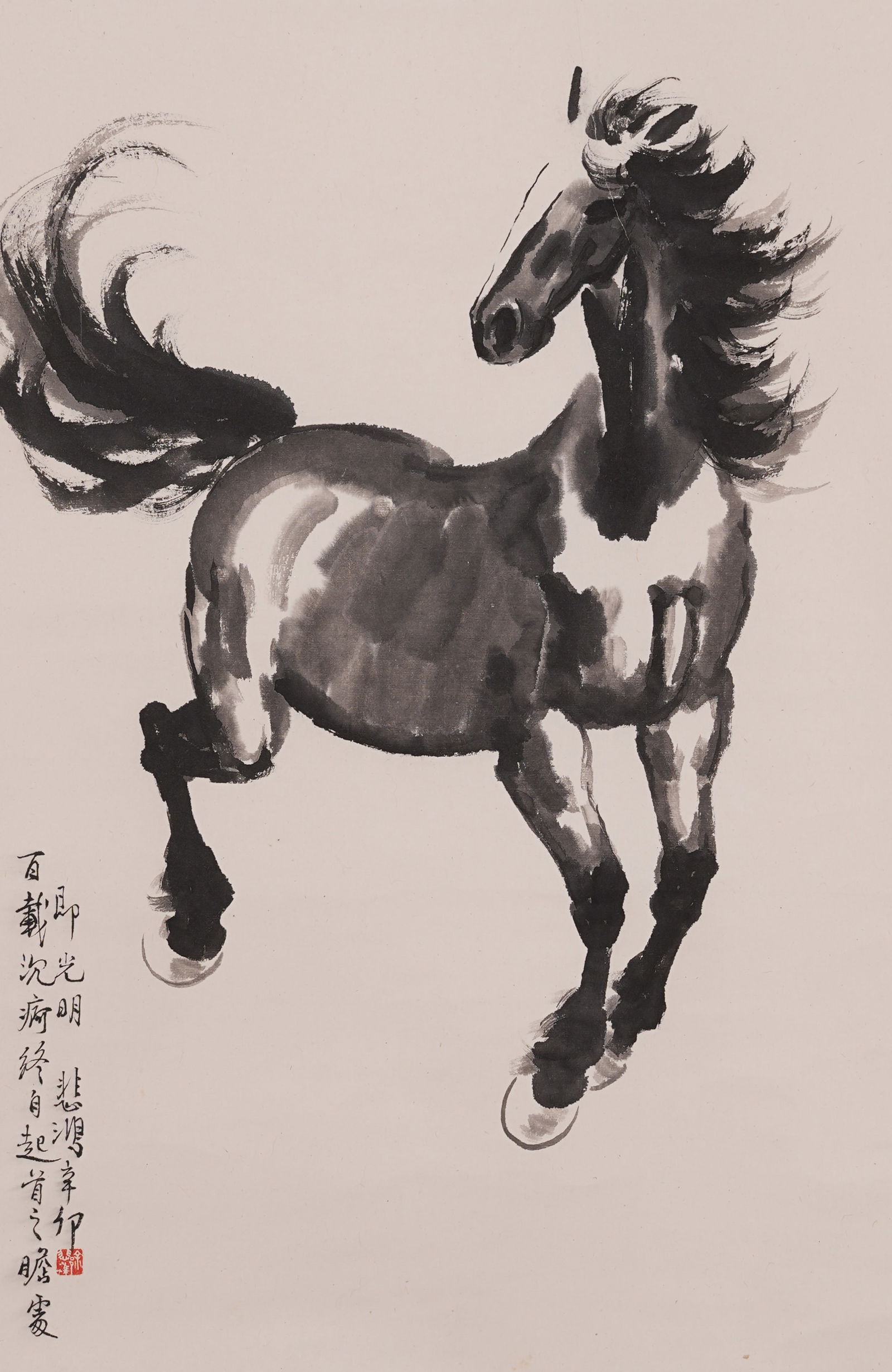 A HORSE PAINTING ON PAPER BY XU BEIHONG.徐悲鴻 (1 of 8)
