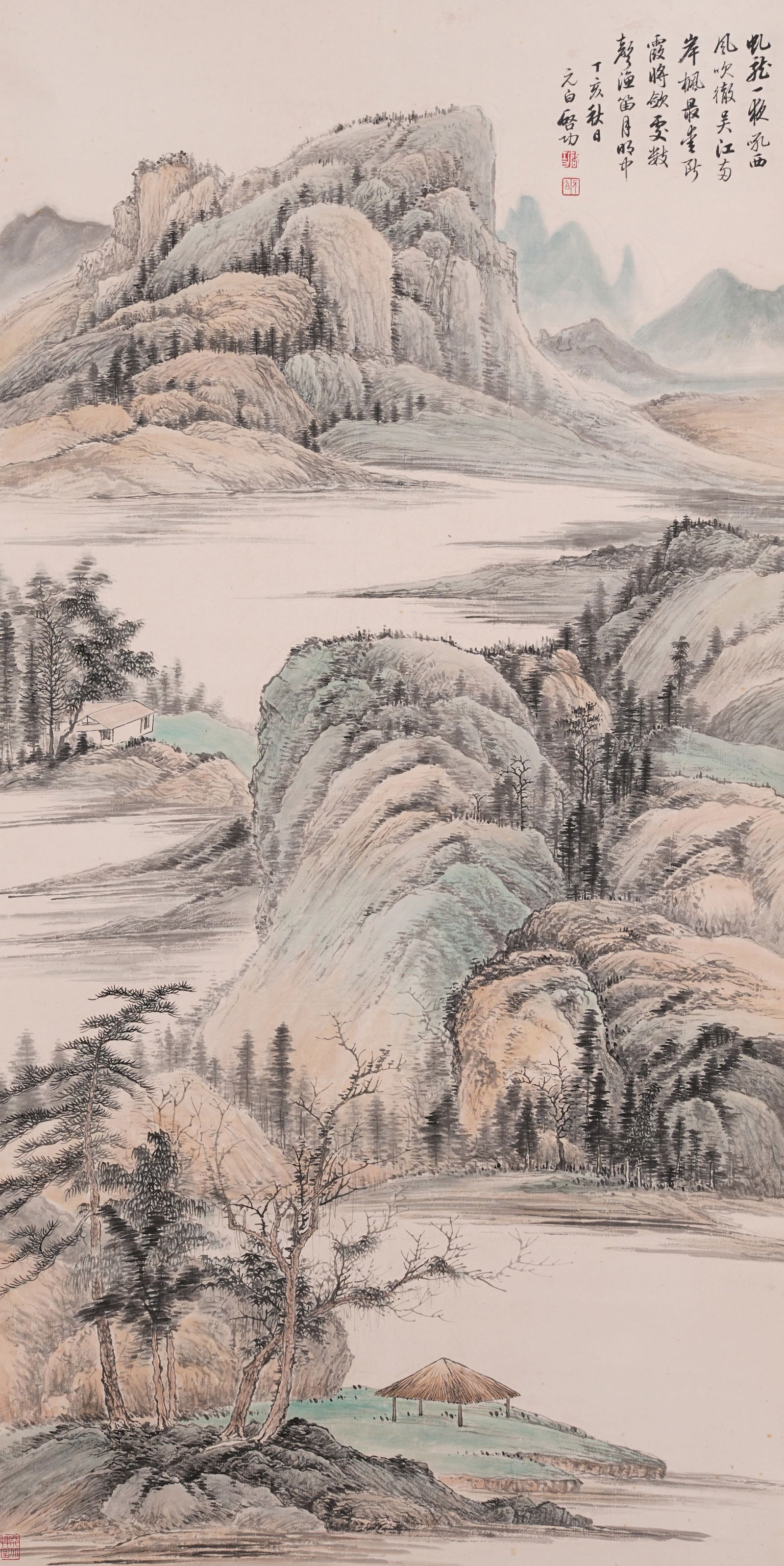 A LANDSCAPE PAINTING ON PAPER BY QIGONG.啟功 (1 of 10)