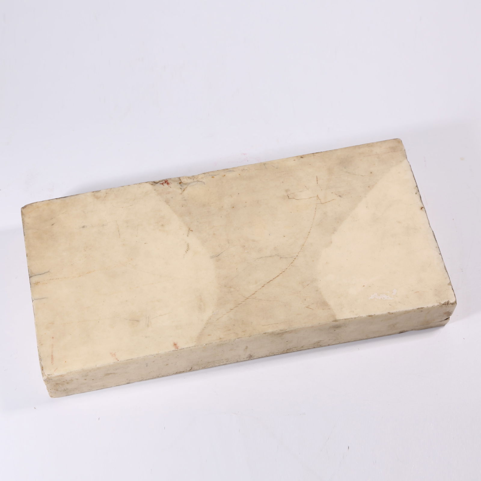A WHITE DUAN INKSTONE SLAB: White Duan inkstone slab