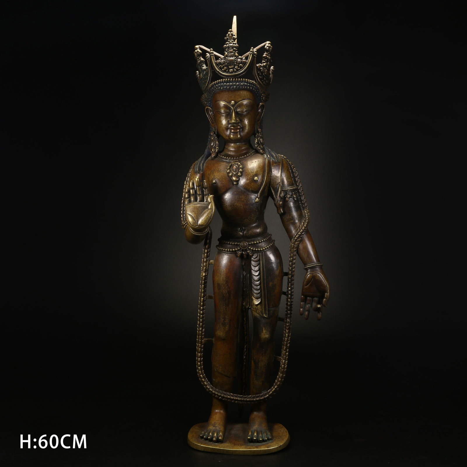 A ALLOYED BRONZE STANDING STATUE OF BODHISATTVA (1 of 8)