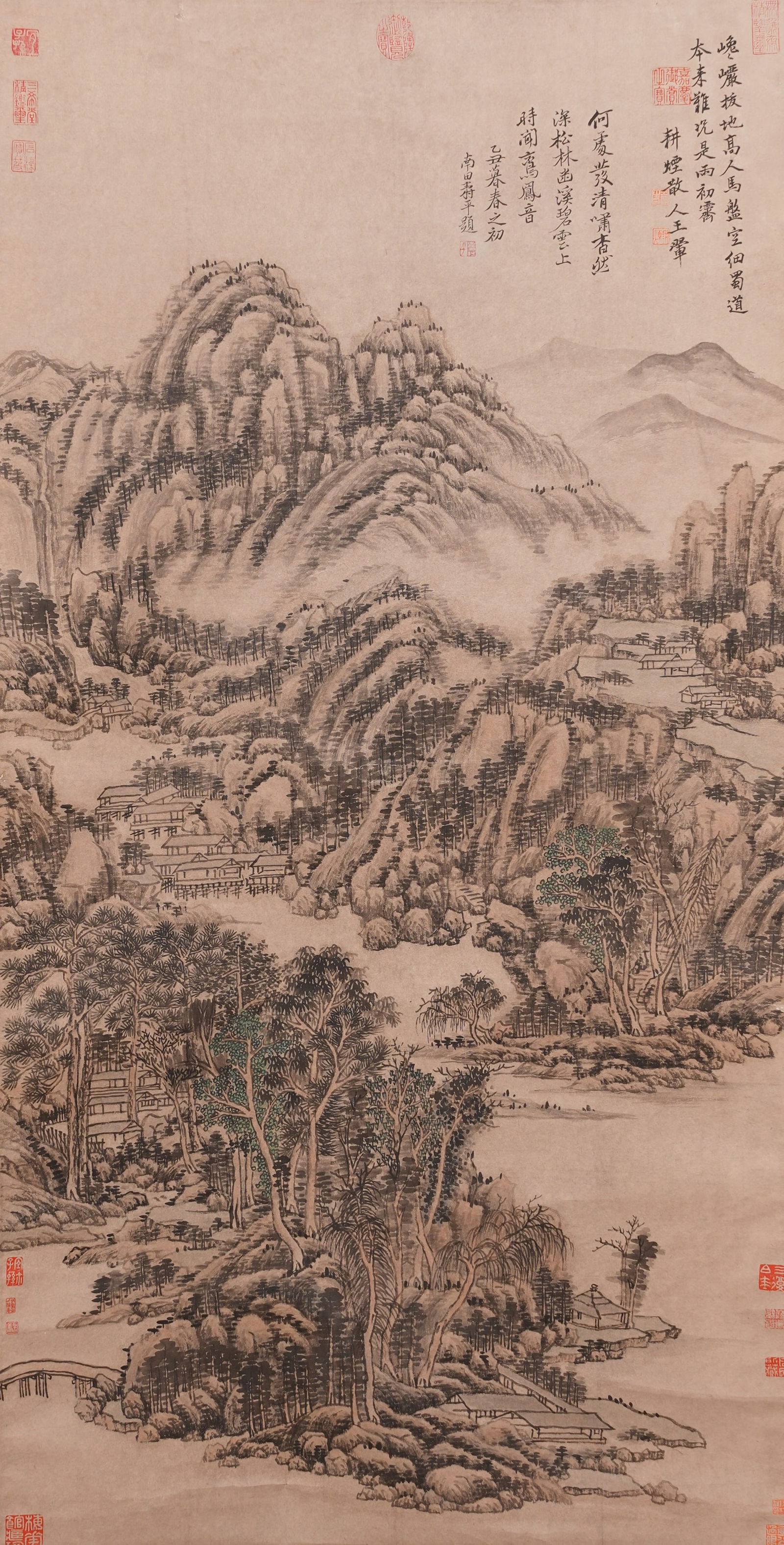 A LANDSCAPE PAINTING ON PAPER BY WANG HUI.王翚 (1 of 10)